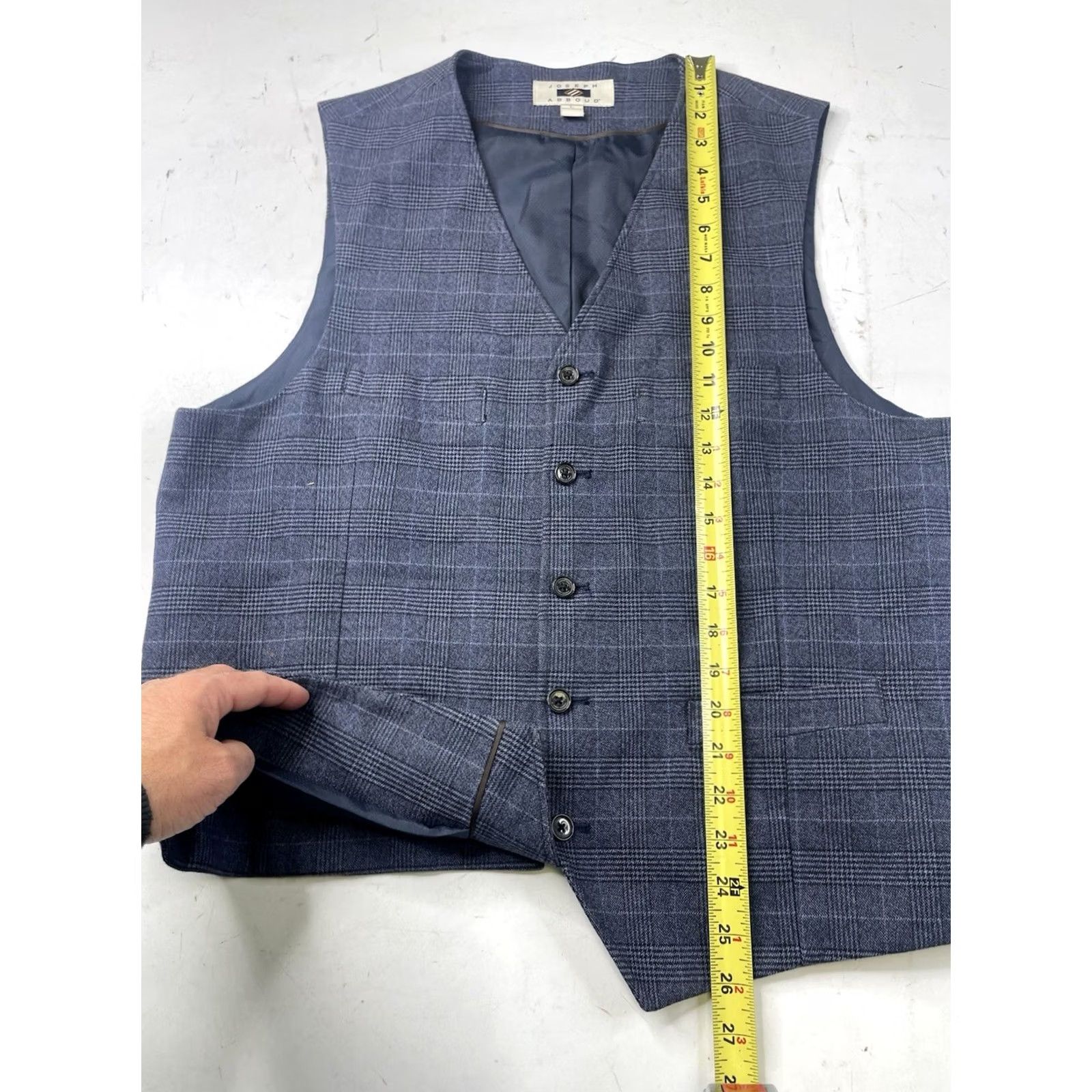 Joseph Abboud Joseph Abboud Vest Waistcoat Blue Plaid 5 Button Suit Vest L Mens Size US L / EU 52-54 / 3 - 3 Thumbnail