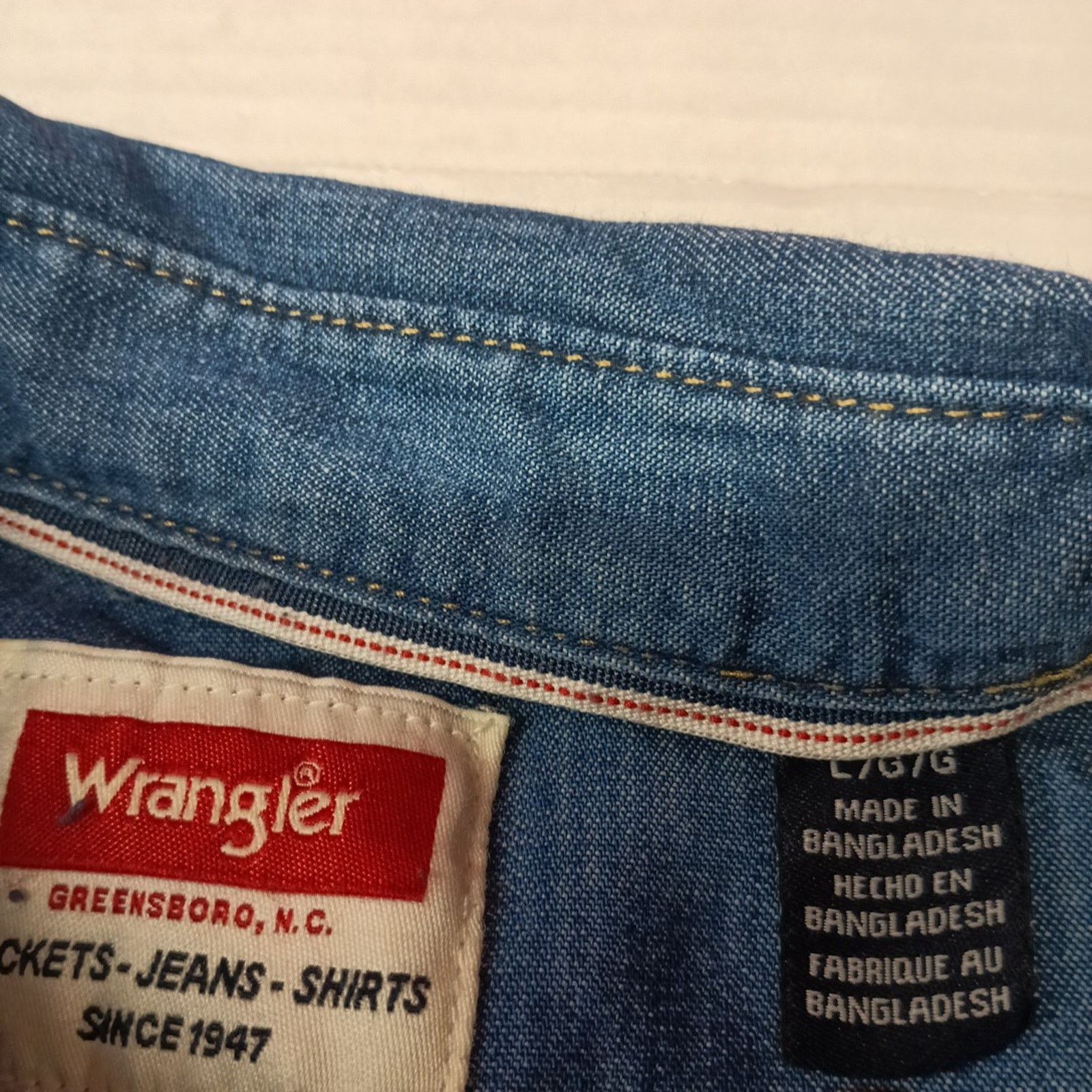Wrangler Wrangler Big Men's Relaxed Fit Woven Shirt Size L Blue Size US L / EU 52-54 / 3 - 5 Thumbnail