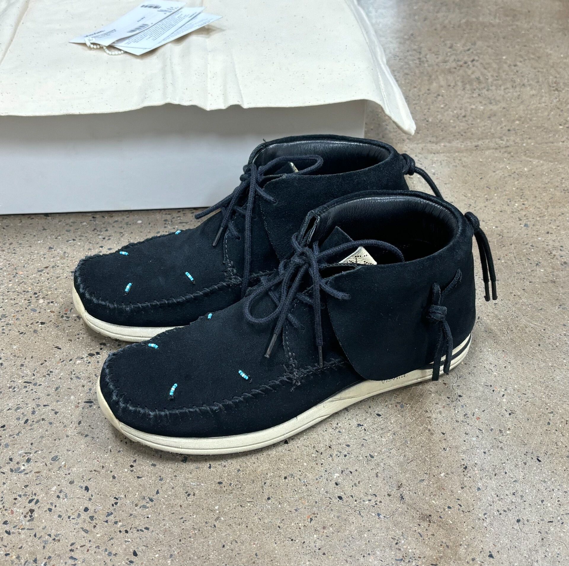 Visvim FBT Lhamo-Folk Black Suede Boots