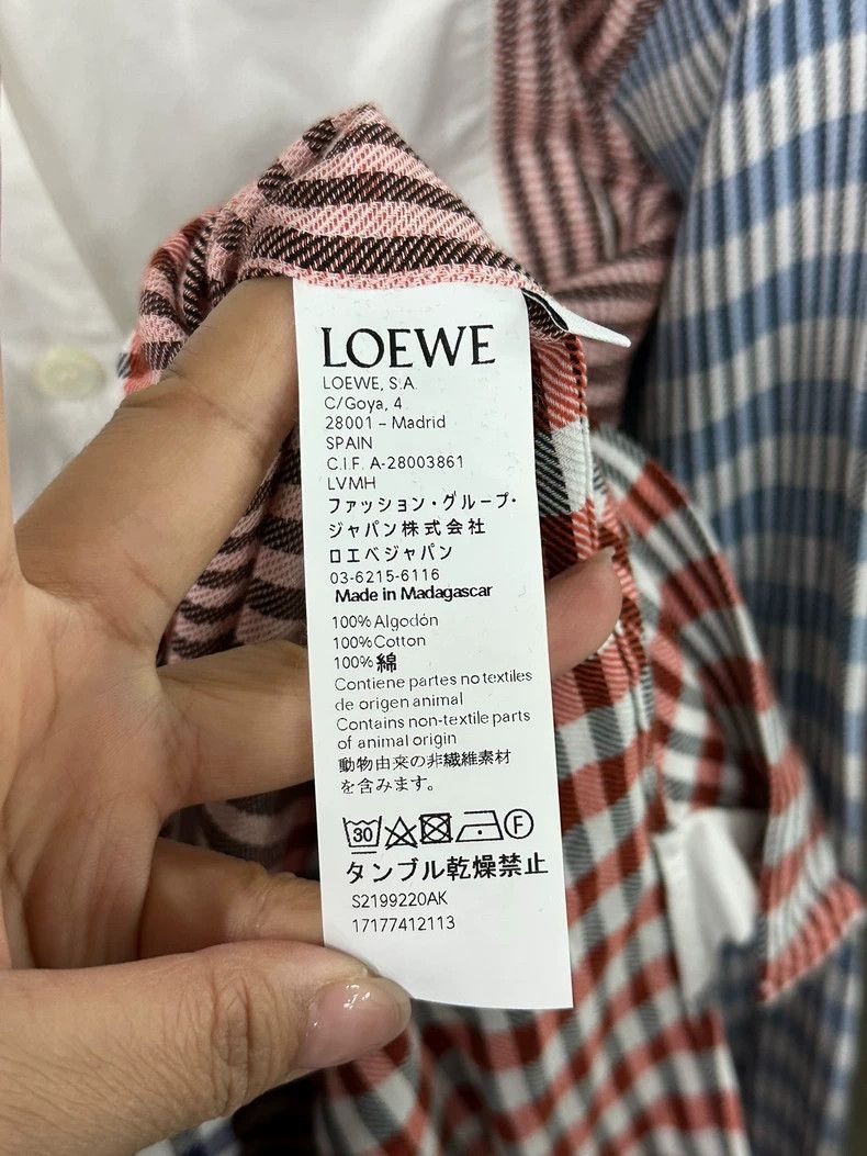 Loewe LOEWE Red and blue checkered front and back shirt dress dr Size S / US 4 / IT 40 - 5 Thumbnail