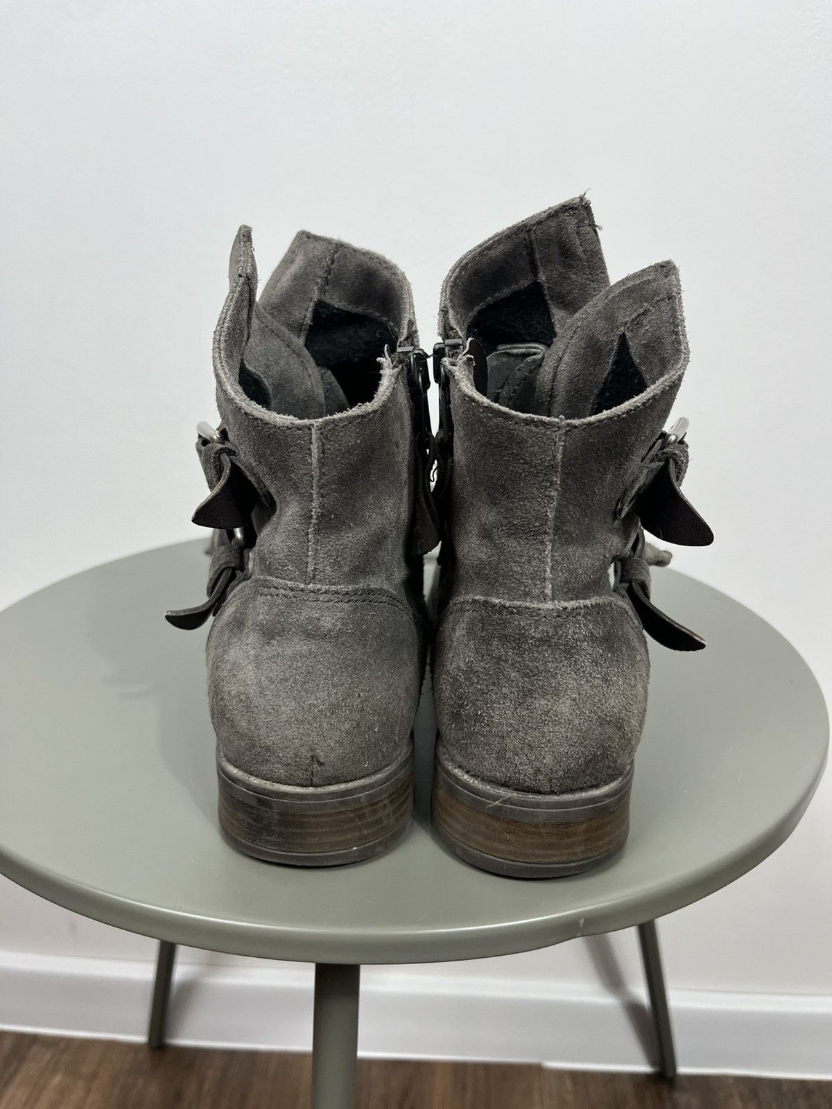 Other Avant Garde Distressed Suede Boots 38 Strap Zip Ankle Shoes Size US 7 / IT 37 - 8 Thumbnail