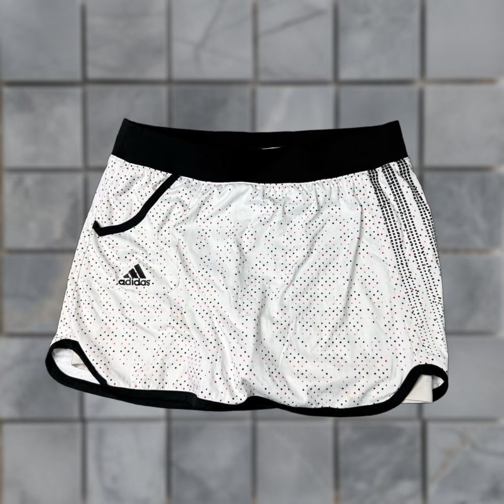 Adidas VINTAGE Adidas Tennis Skirt Womens Small White Spotted Dots Skort Climalite S Size 28" / US 6 / IT 42 - 1 Thumbnail