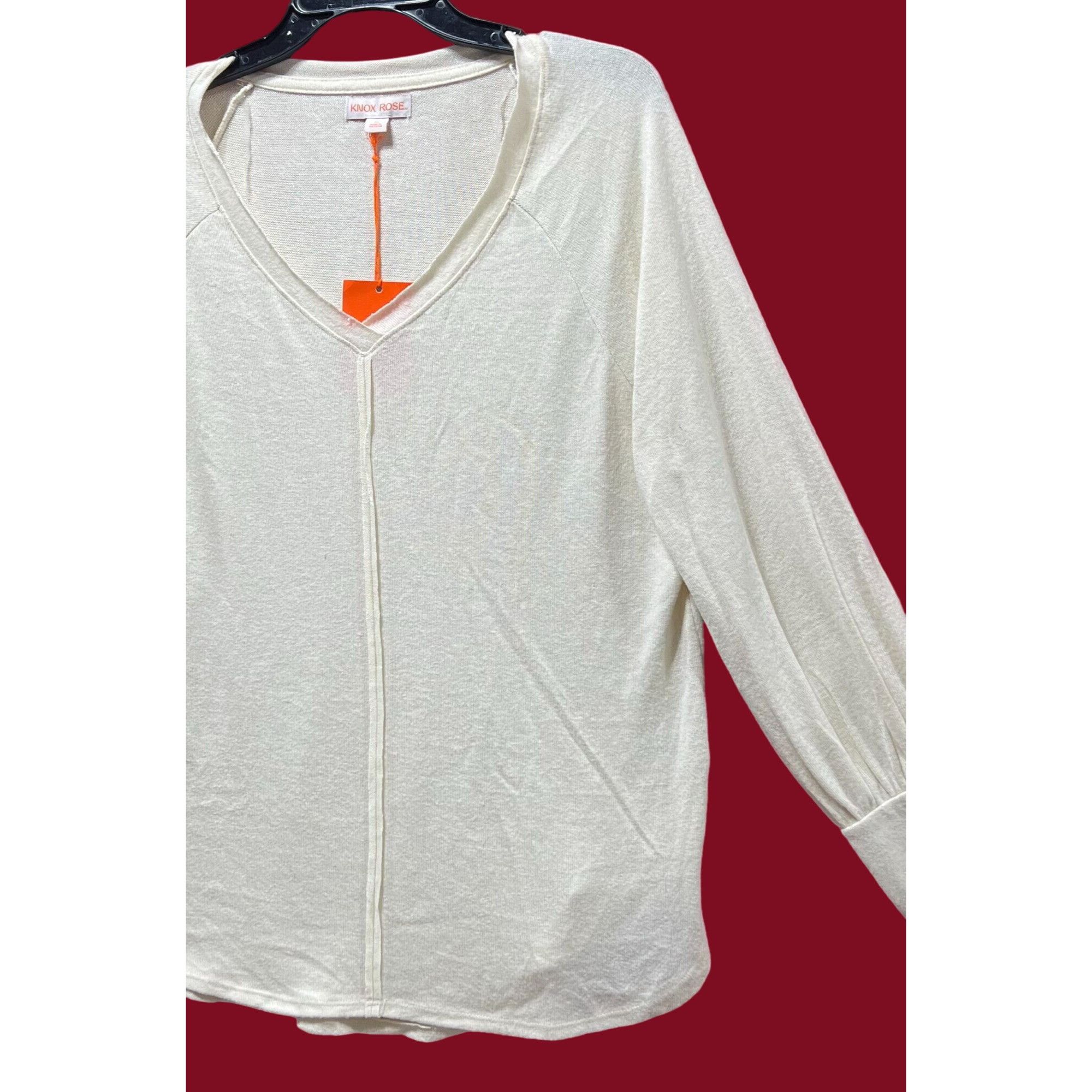 Other Knox Rose - Women's Blouse Knit Pullover Long Sleeve V-Neck Size M / US 6-8 / IT 42-44 - 13 Thumbnail