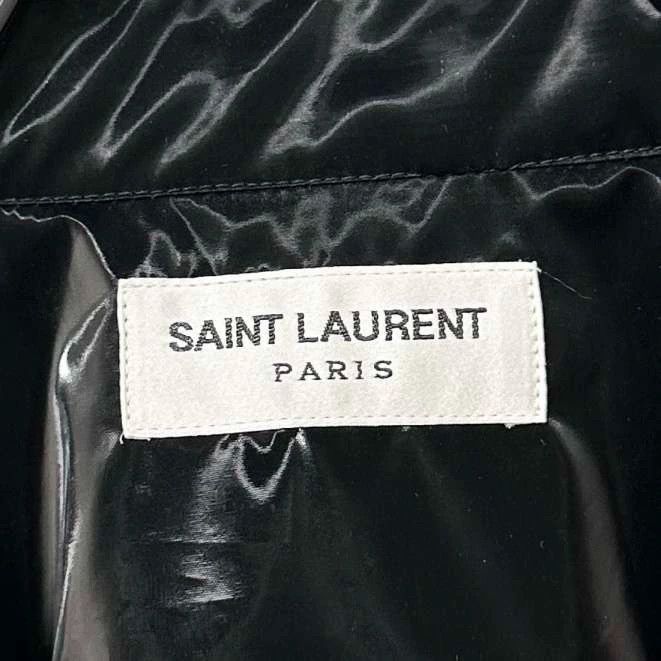 Saint Laurent Paris Saint Laurent Paris size 38 Fw22 black lacquered shirt 250 Size US M / EU 48-50 / 2 - 5 Thumbnail