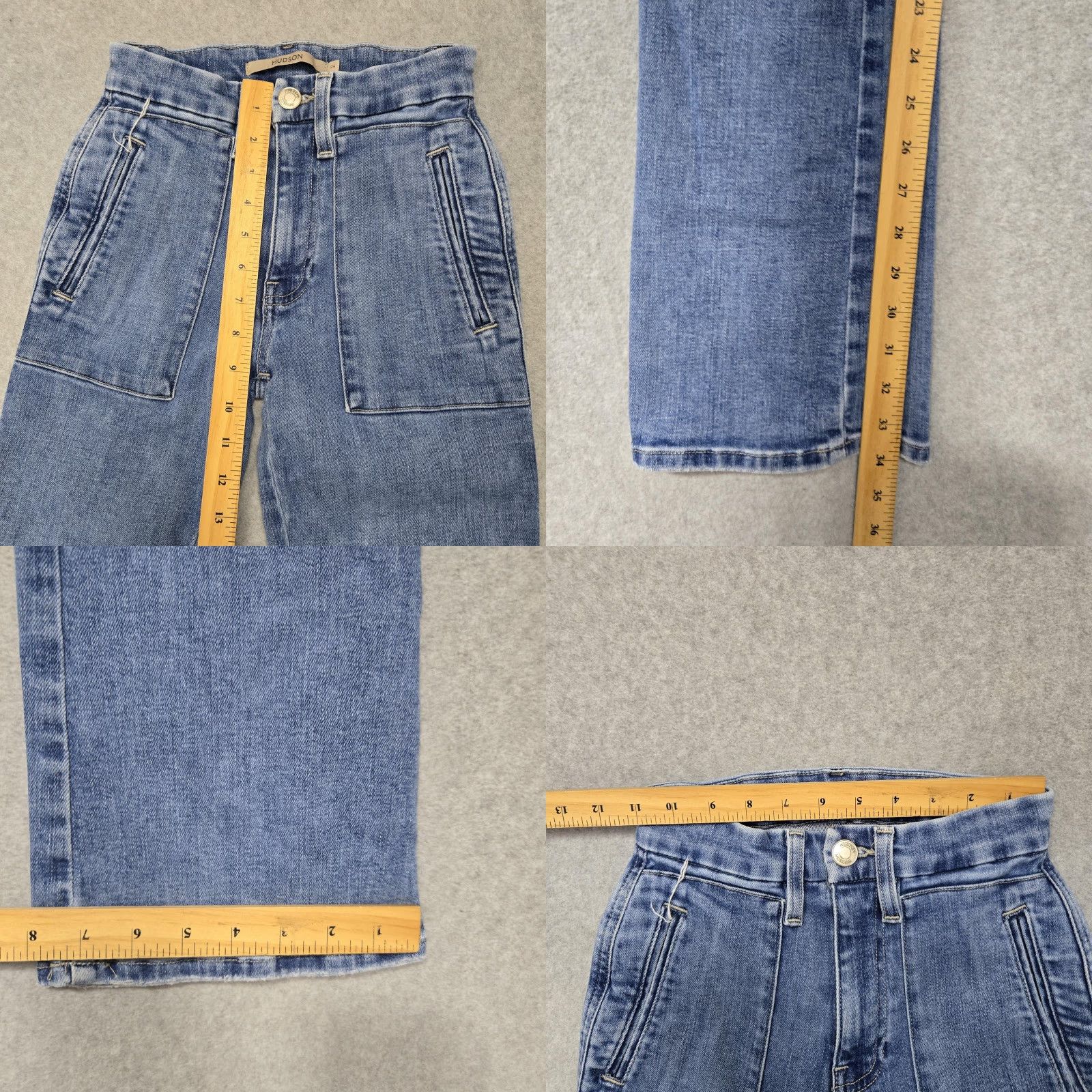 Hudson Hudson Jeans Womens 24 Blue Flare High Rise Starlet Stretch Denim Pants Size 42" / US 20 - 8 Thumbnail