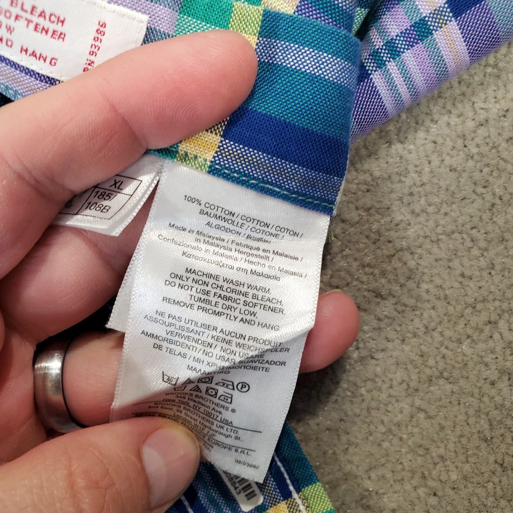 Brooks Brothers Brooks Brothers Shirt Mens XL Button-Up Oxford Long Sleeve Purple Blue Plaid Casual Preppy Button-Down Collar Men Size US XL / EU 56 / 4 - 4 Thumbnail