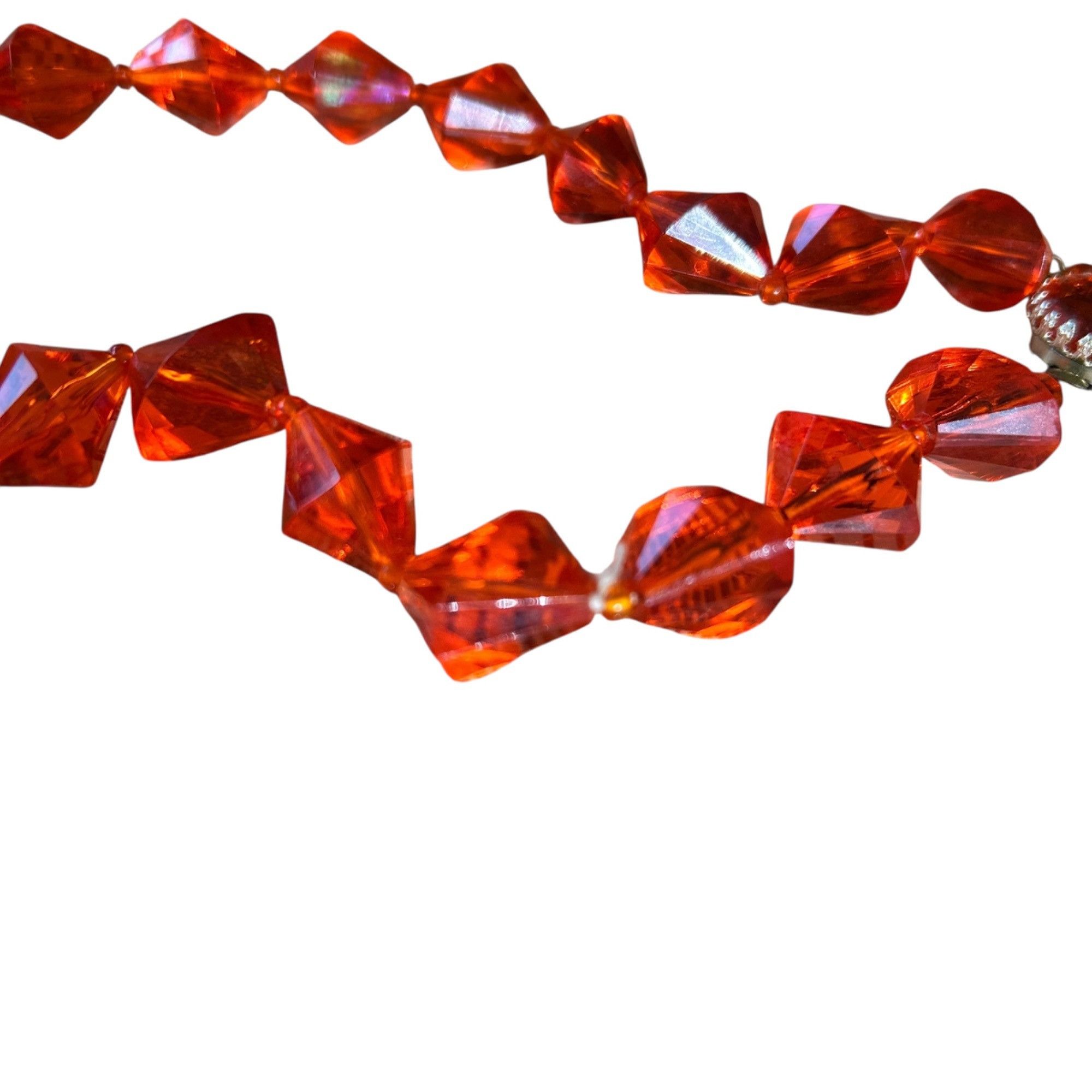 Vintage Vintage Western Germany Clear Orange Faceted Beaded Single S Size ONE SIZE - 6 Thumbnail