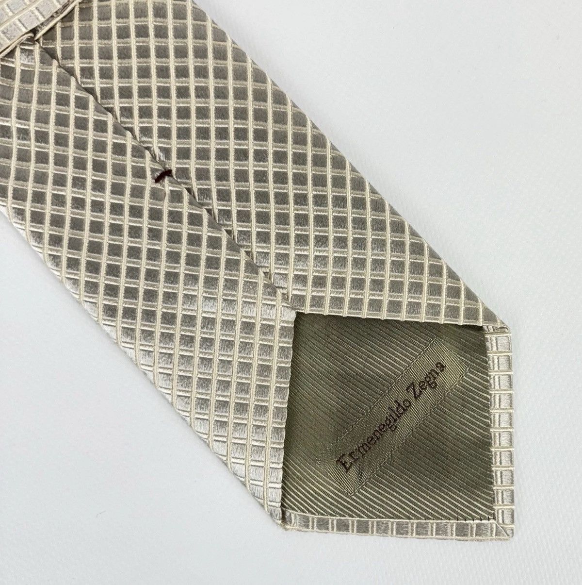 Ermenegildo Zegna Ermenegildo Zegna 100% silk Tie Beige Necktie for Men Top Size ONE SIZE - 7 Thumbnail
