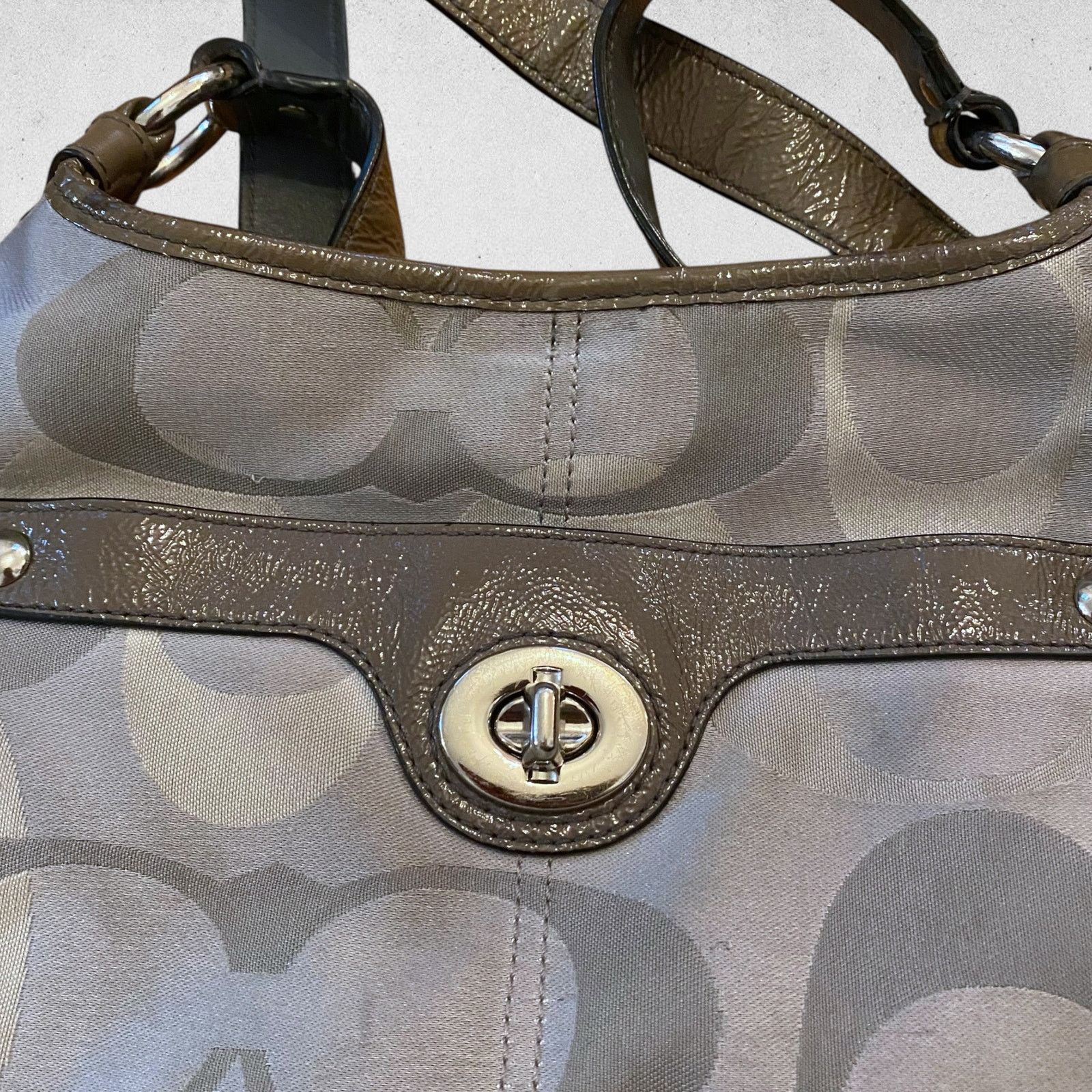Coach Coach Penelope Optic Signature Crossbody Bag Gray Canvas Size ONE SIZE - 4 Thumbnail