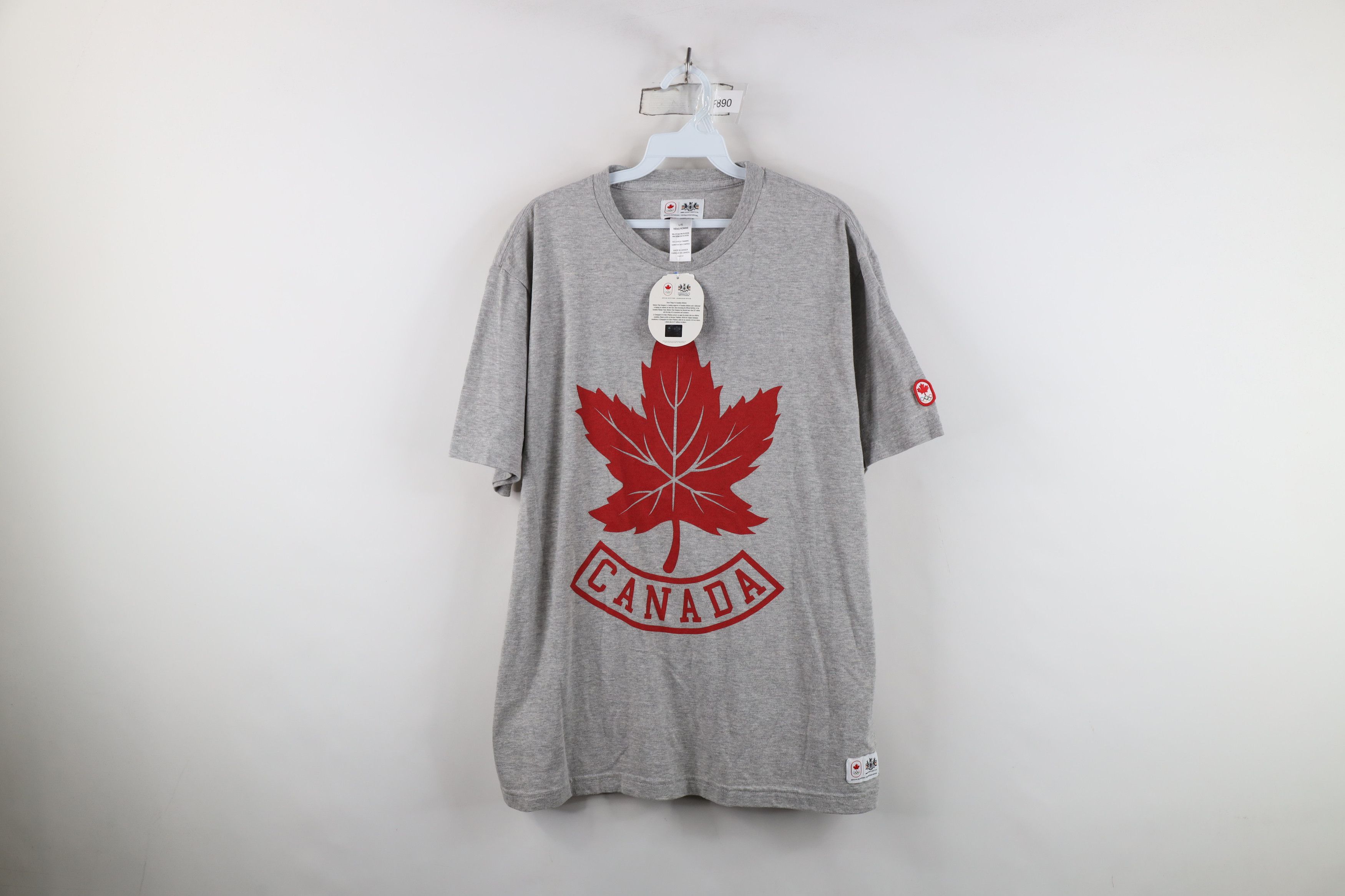 Vintage New Hudsons Bay Co Team Canada Jersey Knit T-Shirt Gray Size US L / EU 52-54 / 3 - 1 Thumbnail