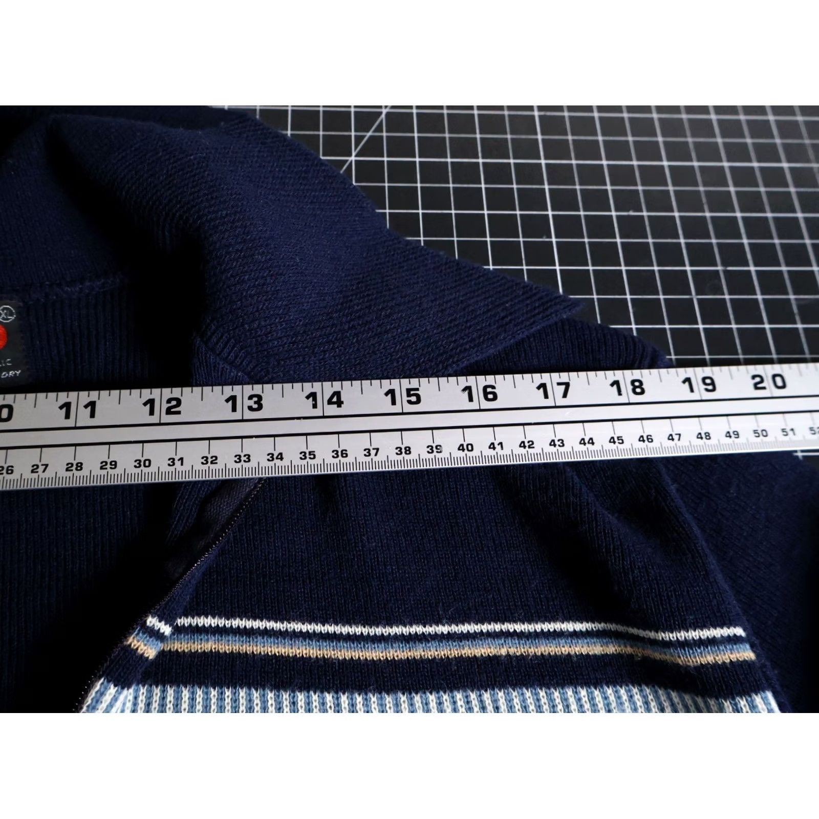 Vintage VINTAGE Drummond Sweater Stripe 1/4 Zip Dark Blue Knit Mens M XL Preppy Retro Pullover Size US M / EU 48-50 / 2 - 7 Thumbnail