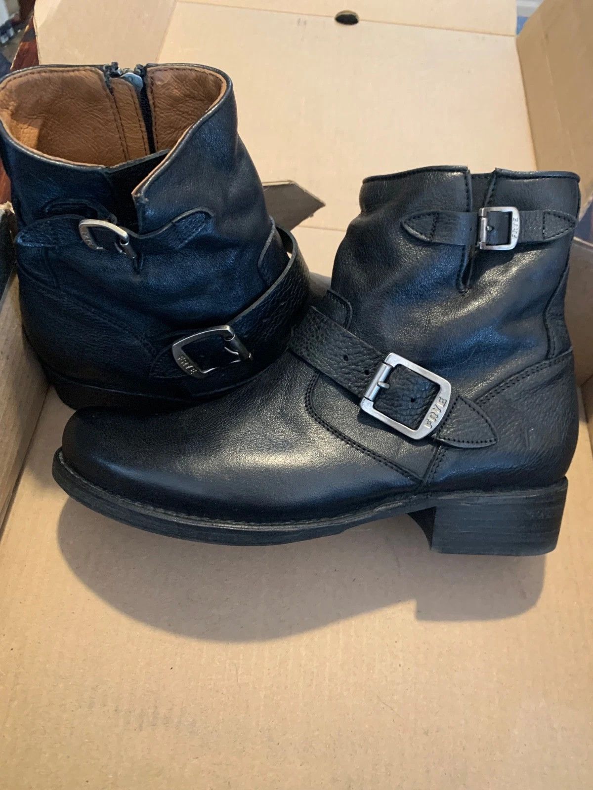 Frye Frye Engineer Boots Black Leather 7.5 Motorcycle Biker Size US 7.5 / EU 40-41 - 1 Thumbnail