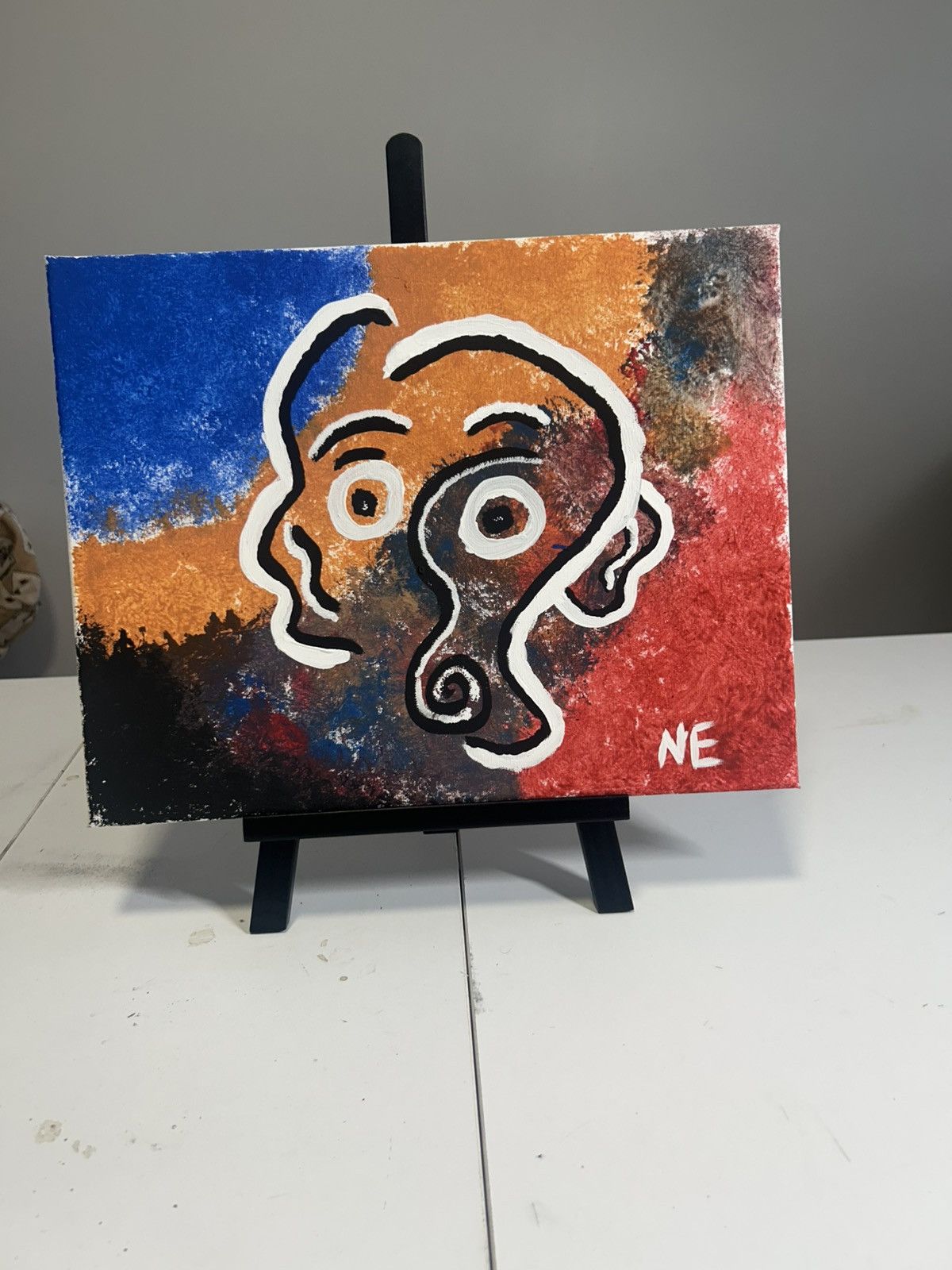 Handmade Distorted Face – Original Acrylic Artwork Size ONE SIZE - 1 Thumbnail