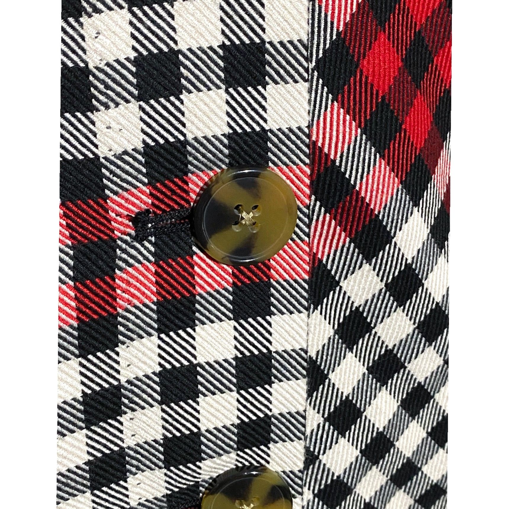 Vintage VINTAGE Who What Wear Gingham Plaid Wrap Front Button Mini Skirt 4 Preppy Y2K Black Red Womens Skirt Size 27" / US 4 / IT 40 - 2 Thumbnail