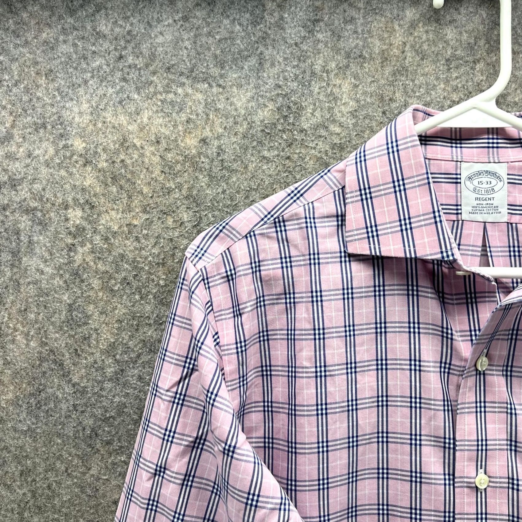 Brooks Brothers Brooks Brothers Shirt Men 15/33 Pink Plaid Regent Supima Button-Down Casual Formal Business Size US M / EU 48-50 / 2 - 3 Thumbnail