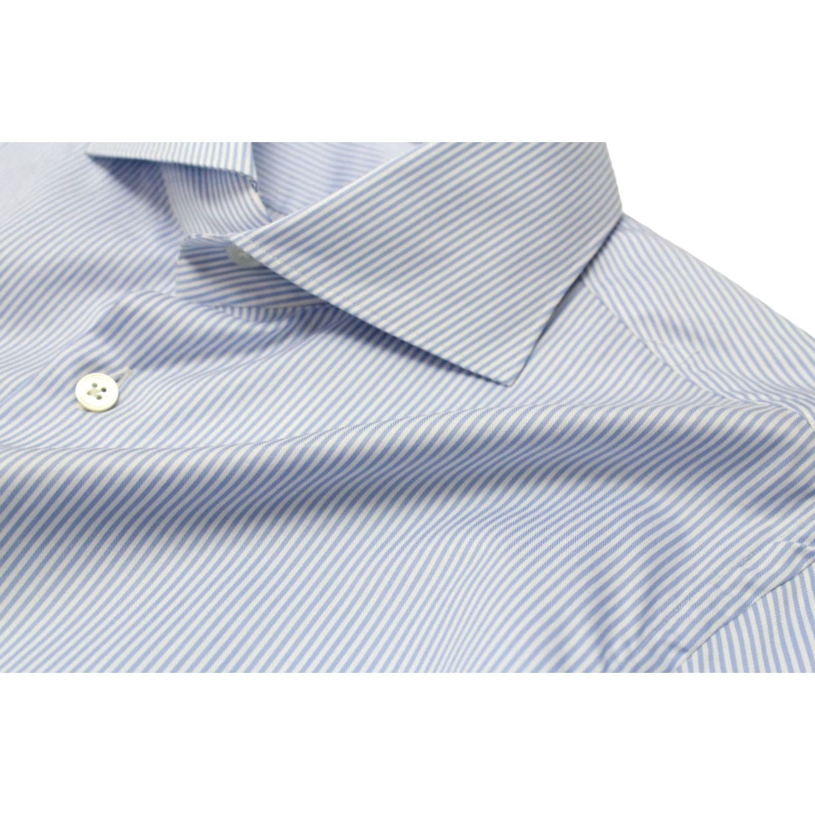 Suitsupply SUITSUPPLY Shirt Men's LARGE Slim Fit Button Down Blue Pinstripe Size US L / EU 52-54 / 3 - 5 Thumbnail