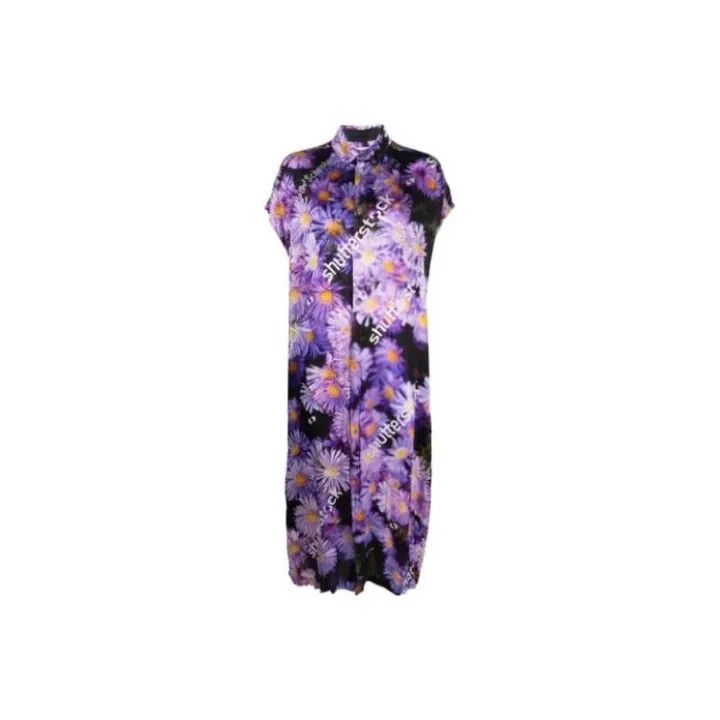 Balenciaga Balenciaga Floral Print Short Sleeve Dress 0079 Size S / US 4 / IT 40 - 1 Thumbnail