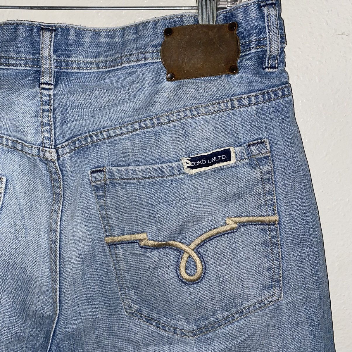 Ecko Unltd. Ecko Unltd. Men's Blue Denim Jean Jorts Baggy Faded Size US 36 / EU 52 - 2 Thumbnail