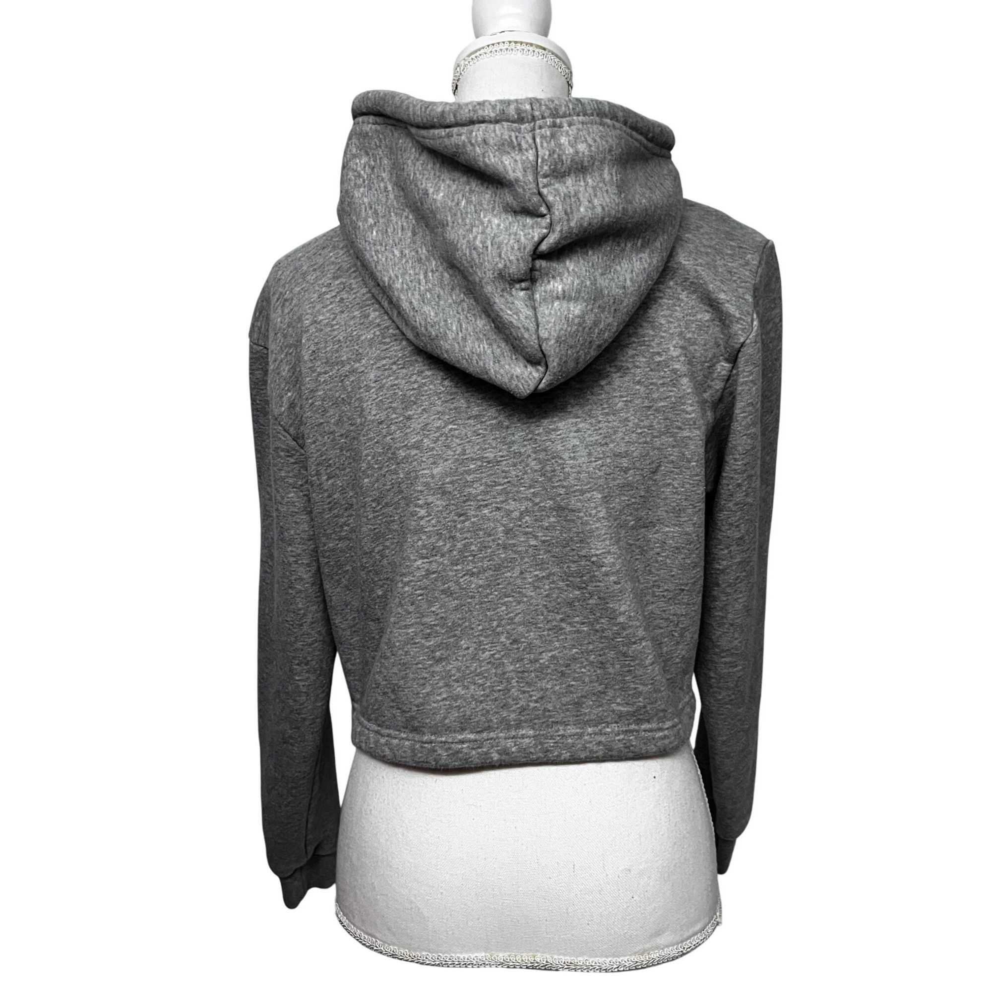 Adidas Adidas Womens Gray Shrug Cropped Hooded Sweatshirt Hoodie Sm Size S / US 4 / IT 40 - 4 Thumbnail