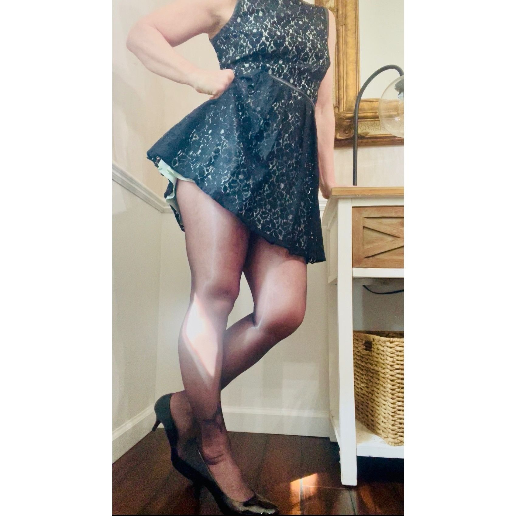 Other Black Lace Size 7 Sleeveless Dress Fit Flare Back Keyhole Gr Size M / US 6-8 / IT 42-44 - 1 Thumbnail