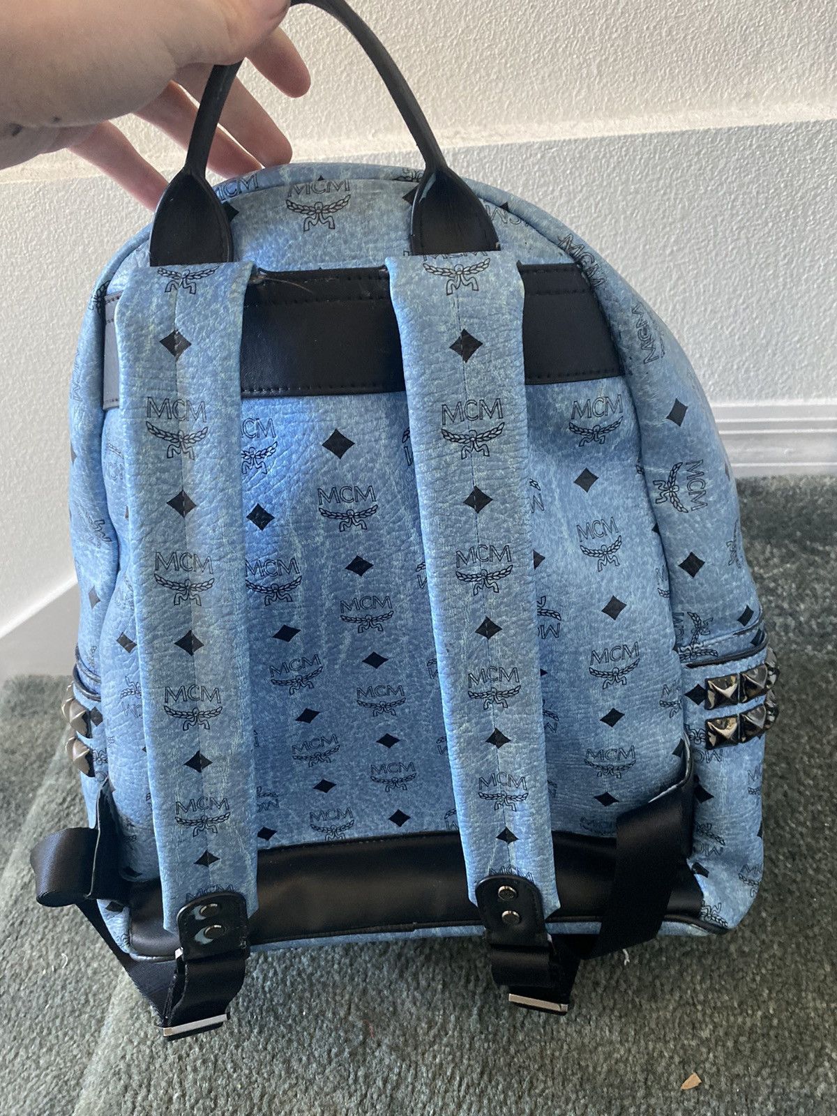 Light Blue customize MCM Backpack