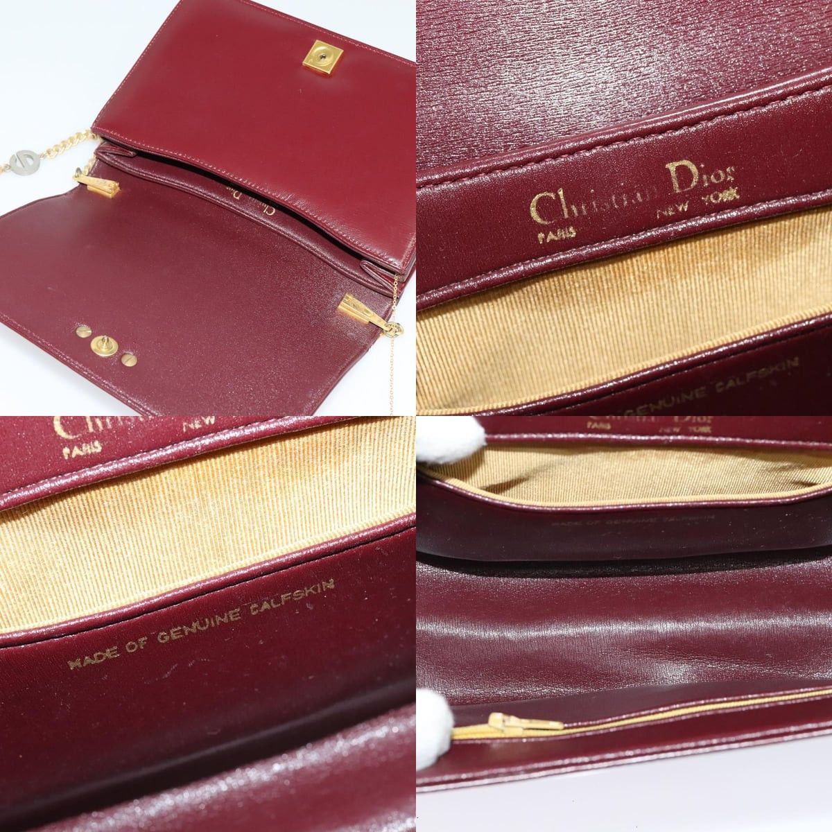 Dior DIOR Chain Shoulder Bag Leather Wine Red Gold Size ONE SIZE - 11 Thumbnail
