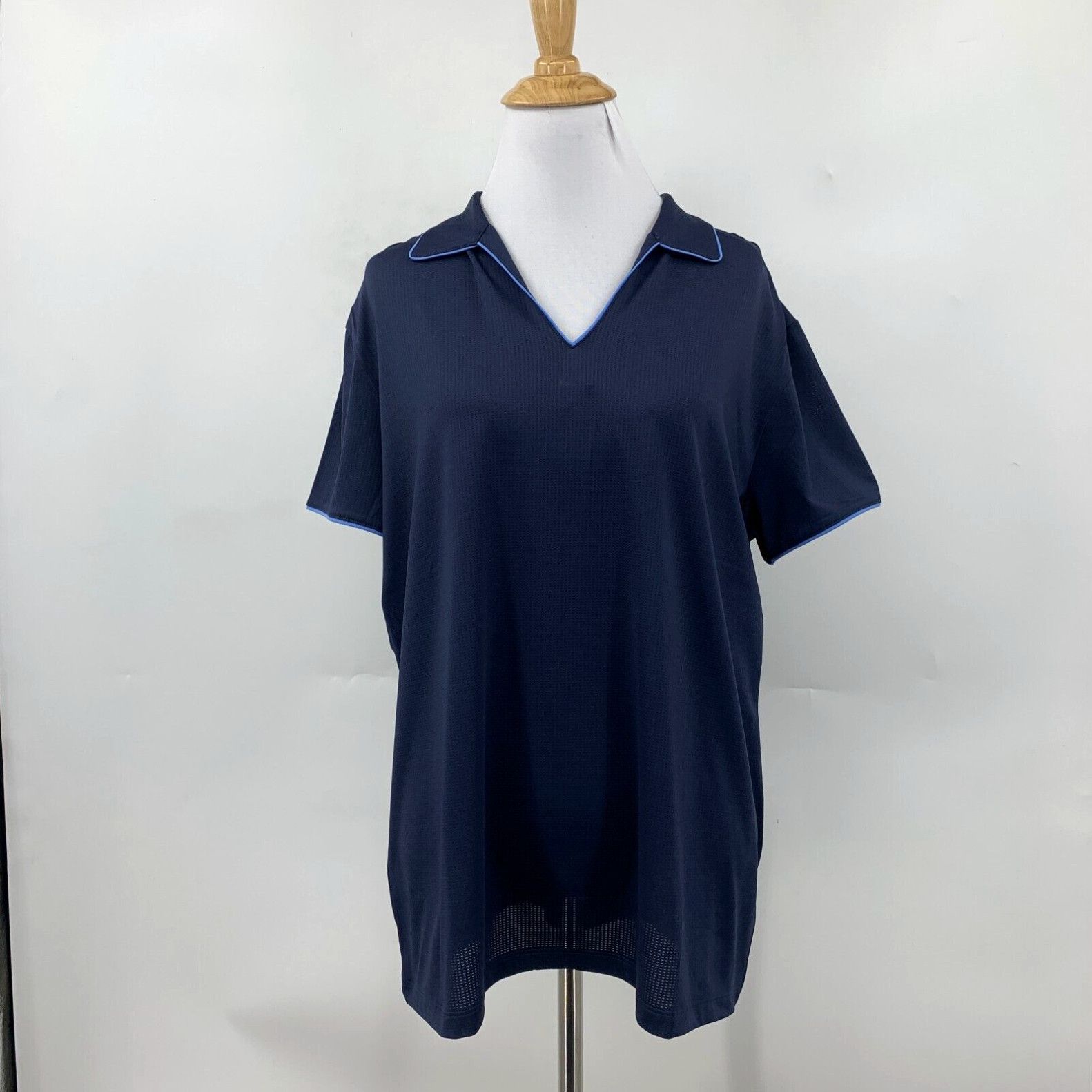 Blouse Long Sleeve By Johnny Was In Navy, Size: S