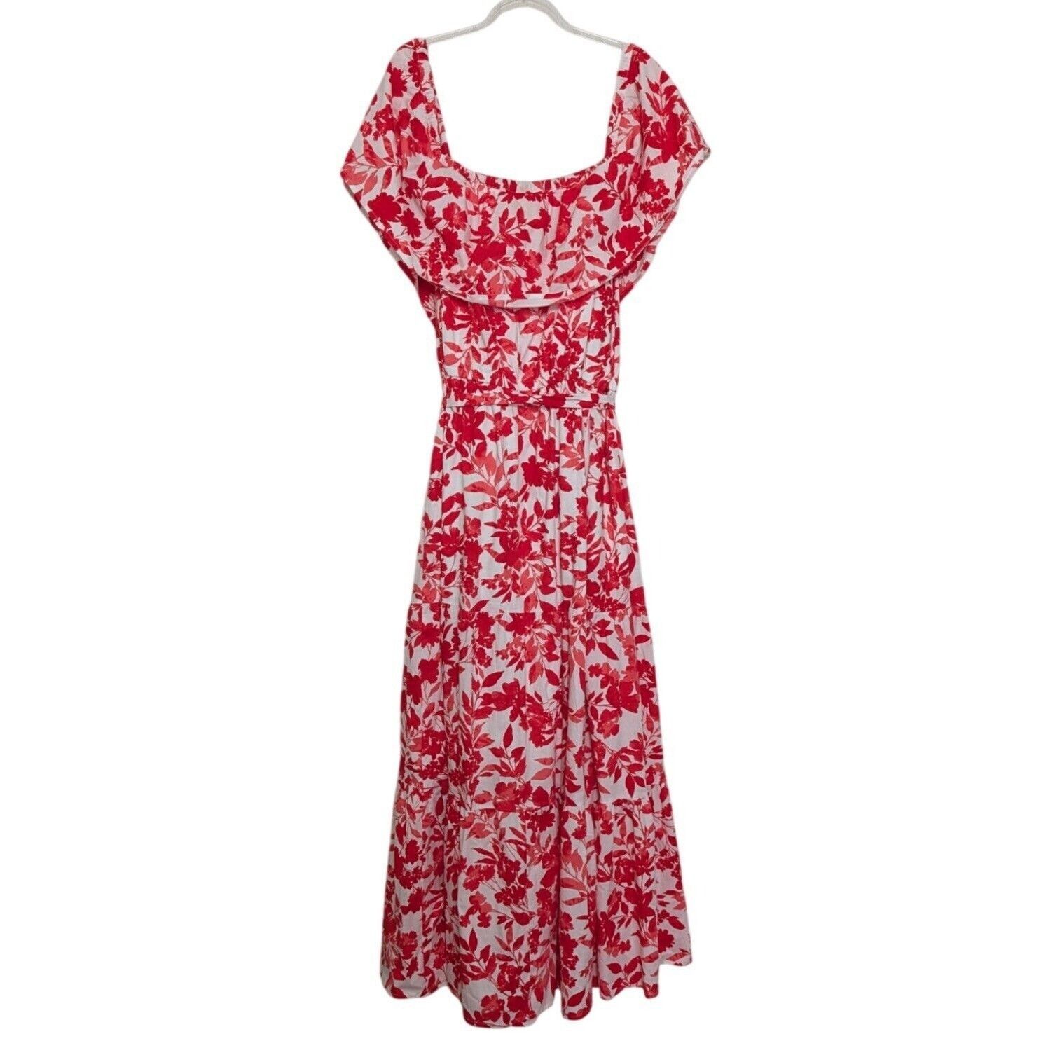 Designer Lane Bryant Floral Maxi Dress Womens Size 22/24 White Red Size 3XL / US 20-22 - 7 Thumbnail