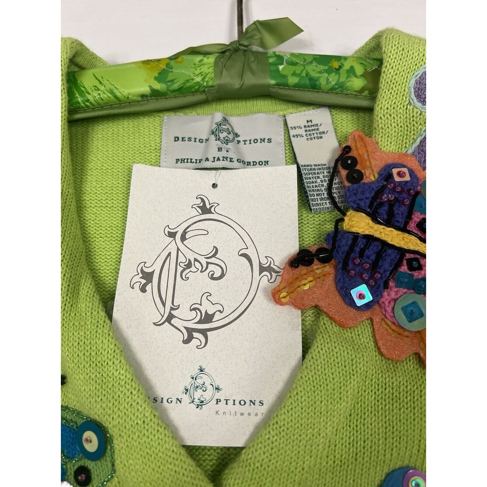Other VTG NWT DESIGN OPTIONS CARDIGAN MEDIUM BUTTERFLY FLOWERS Size M / US 6-8 / IT 42-44 - 9 Thumbnail
