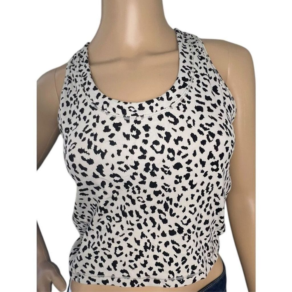Athleta Athleta Cropped Leopard Razorback Athletic Stretchy Tank Size XS / US 0-2 / IT 36-38 - 1 Thumbnail