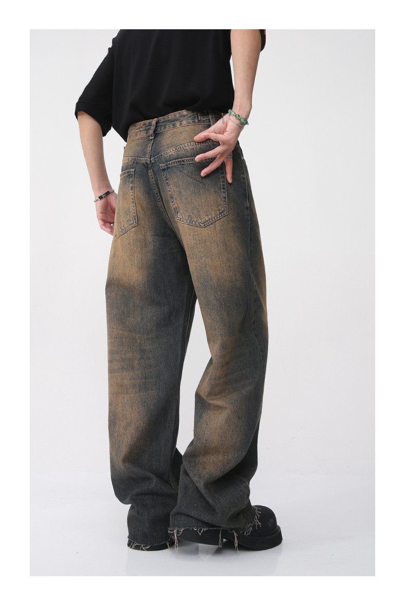 Vintage Japanese retro vibe straight leg distressed frayed jeans Size US 32 / EU 48 - 5 Thumbnail