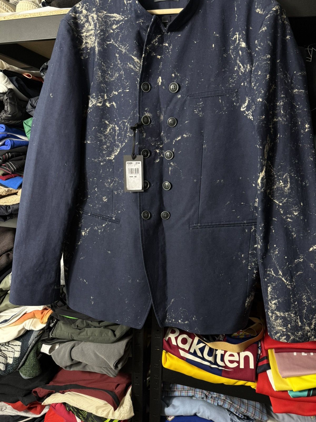 John Varvatos John Varvatos Archival Art Blazer Indigo Paint Splatter Rare Size US L / EU 52-54 / 3 - 4 Thumbnail