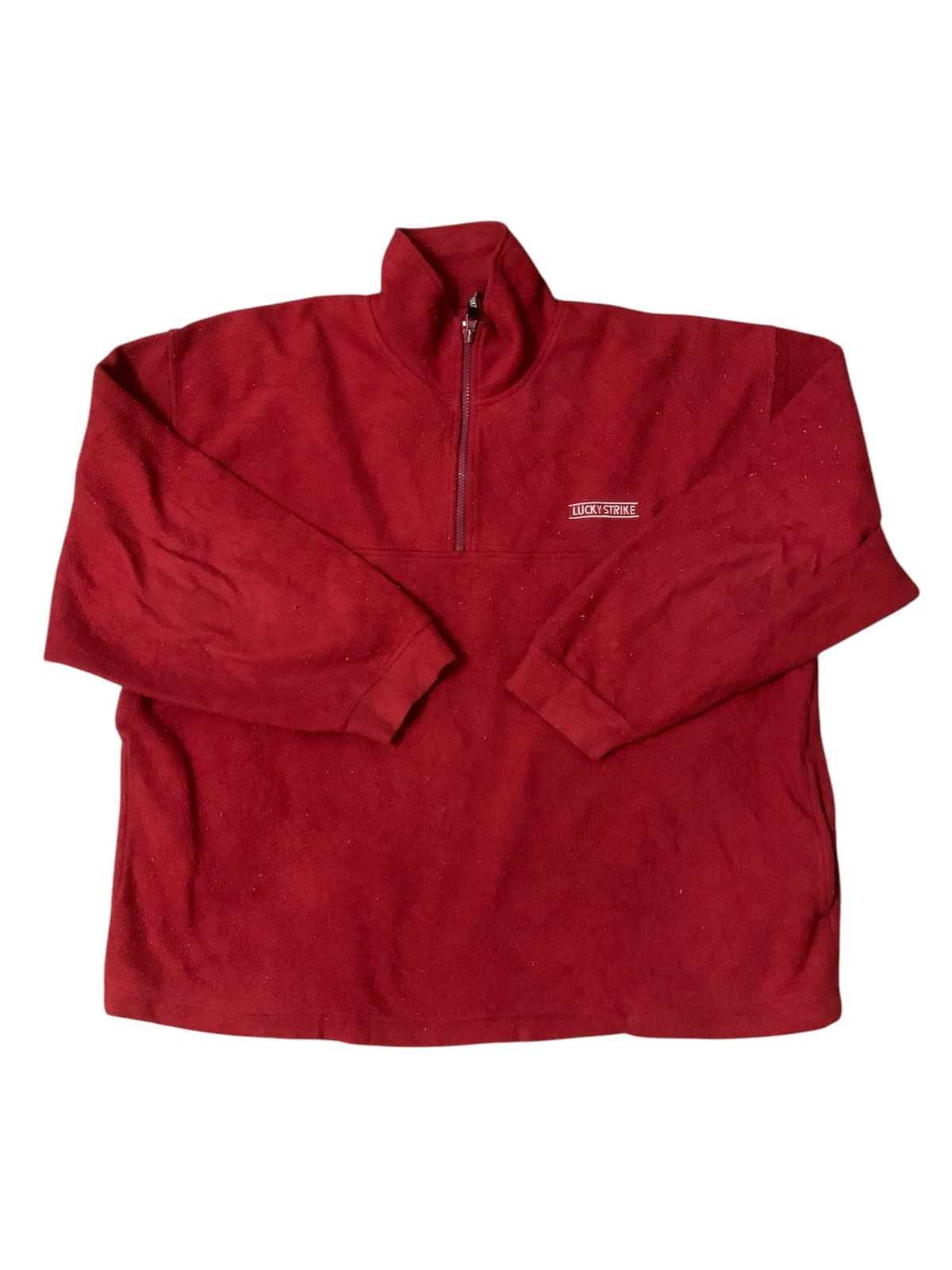 Japanese Brand × Yamaha Vintage Lucky Strike Half Zipper Sweatshirt Size US L / EU 52-54 / 3 - 1 Thumbnail