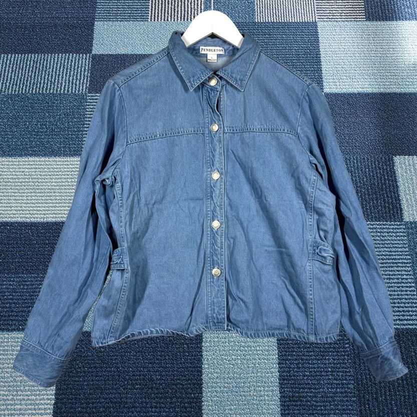 Pendleton Pendleton Shirt Women L Soft Denim Chambray Silver Button Rancher Workwear Blue Size L / US 10 / IT 46 - 1 Thumbnail