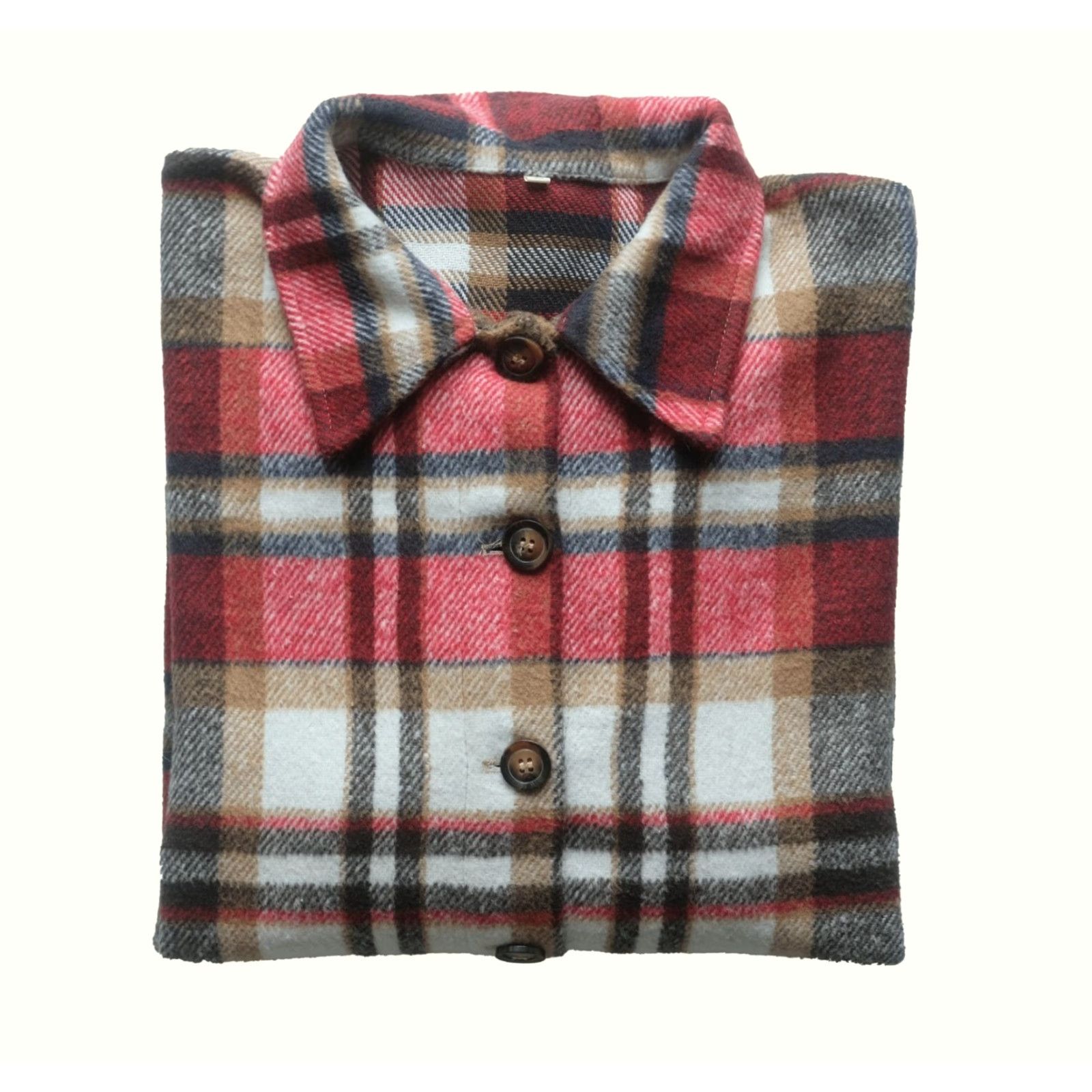 Vintage VINTAGE Unbranded Shirt Men L Brown Plaid 100% Polyester Flannel Button-Down Casual 90s Theme Fall Spring Summer Winter Mens Size US L / EU 52-54 / 3 - 2 Thumbnail