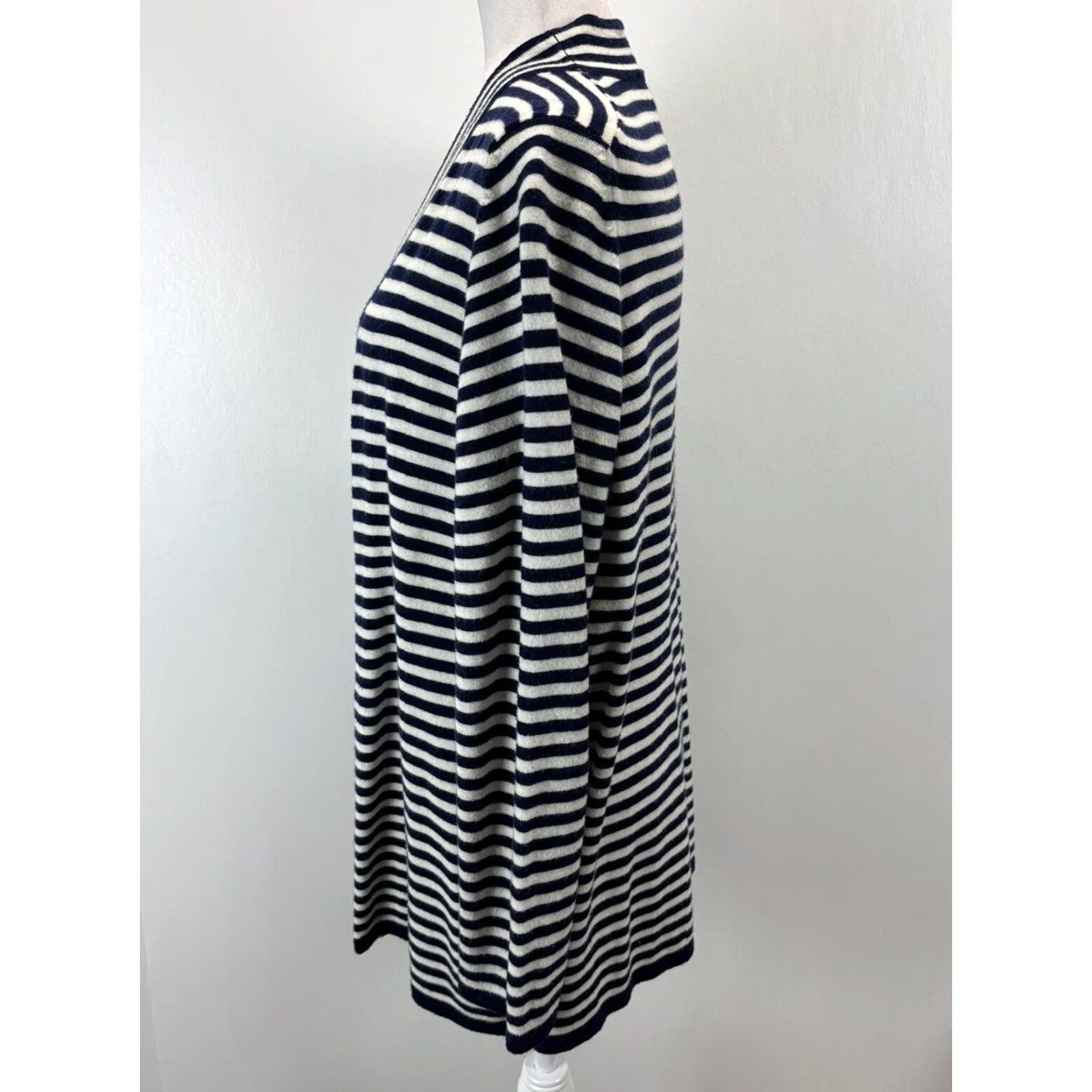 Talbots Talbots Lambswool Blend Knit Sweater Cardigan Sz 1X Plus Striped Open Front Size XL / US 12-14 / IT 48-50 - 2 Thumbnail