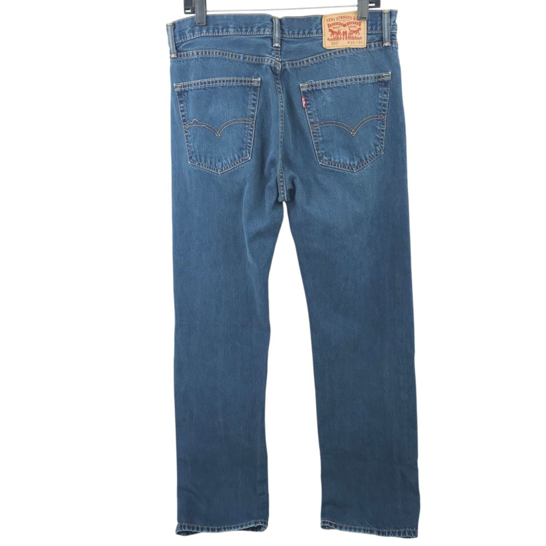 Levi's Levis 505 Straight Leg Jeans Mens 34x34 Regular Fit Size US 34 / EU 50 - 2 Thumbnail
