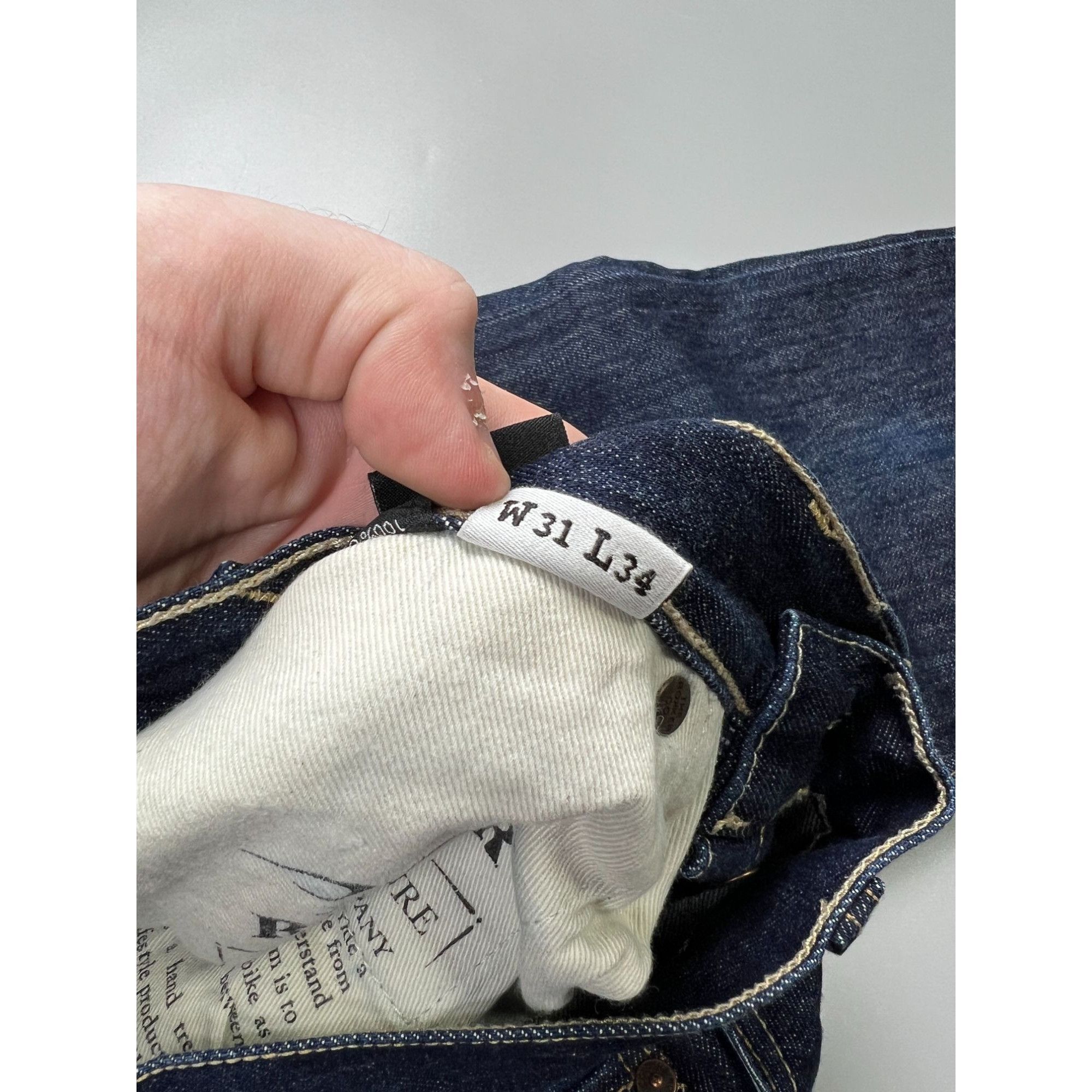 THE ROKKER COMPANY Rokker Raw Premium Selvedge Denim Jeans Pants (Y0933) Size US 31 - 14 Thumbnail