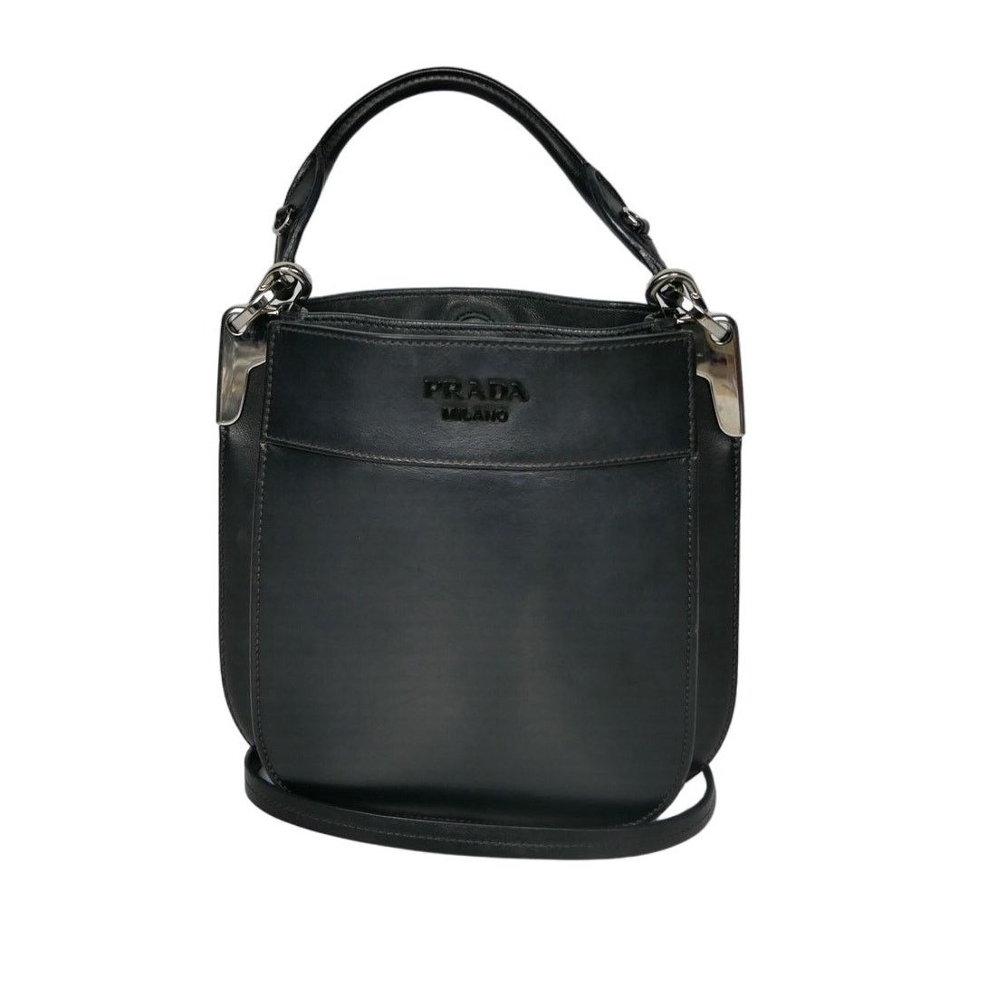 Prada Prada Nero City Calf Leather Margit Bag Size ONE SIZE - 1 Thumbnail