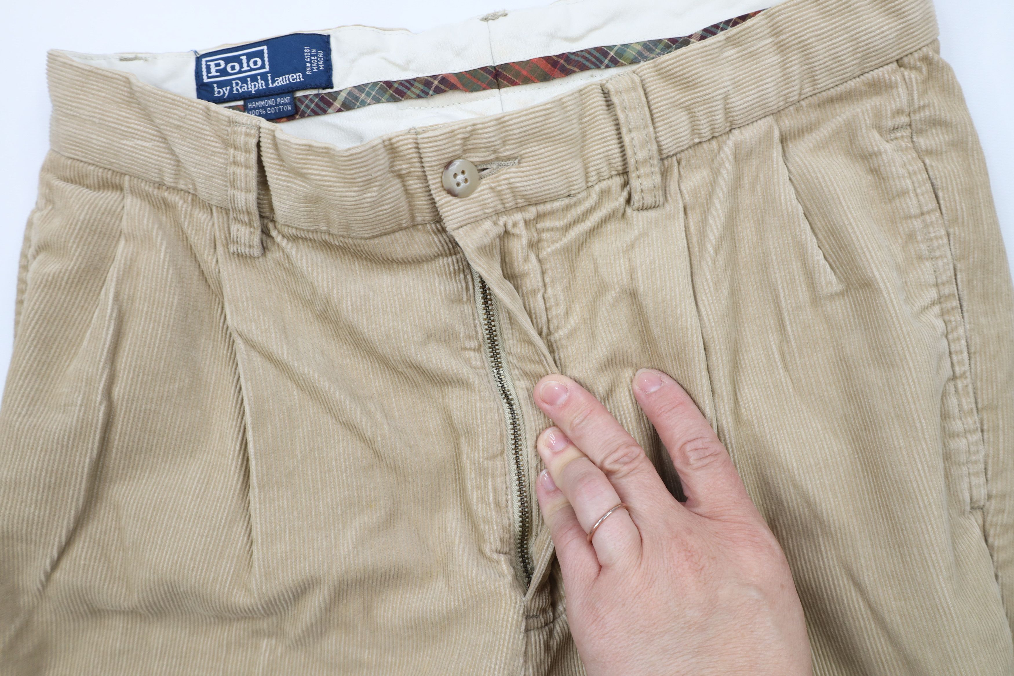 Ralph Lauren × Vintage Vintage 90s Ralph Lauren Cuffed Pleated Corduroy Pants Size US 31 - 7 Thumbnail