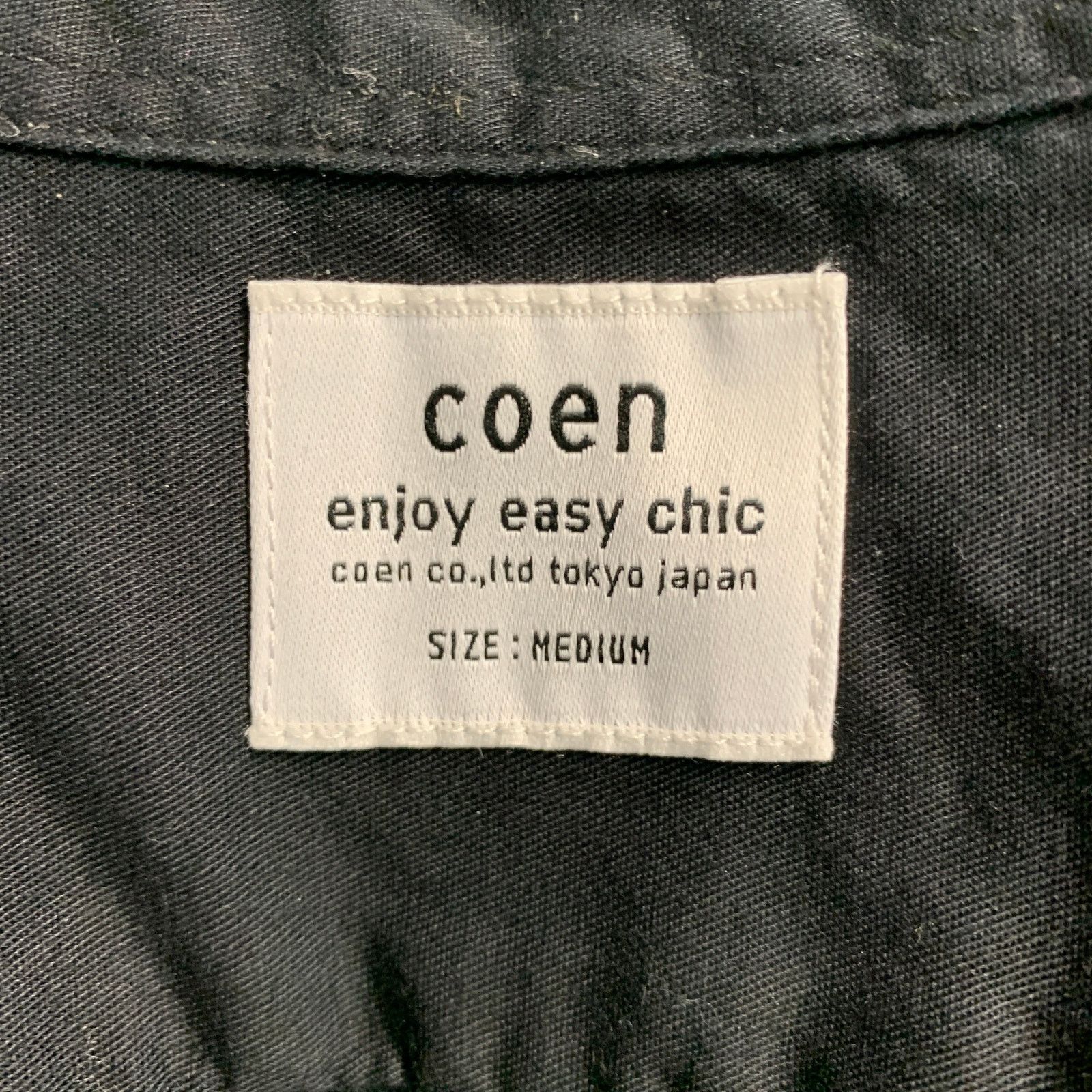 Other COEN JAPAN Size M Black Cotton Button Up Long Sleeve Shirt Size US M / EU 48-50 / 2 - 6 Thumbnail