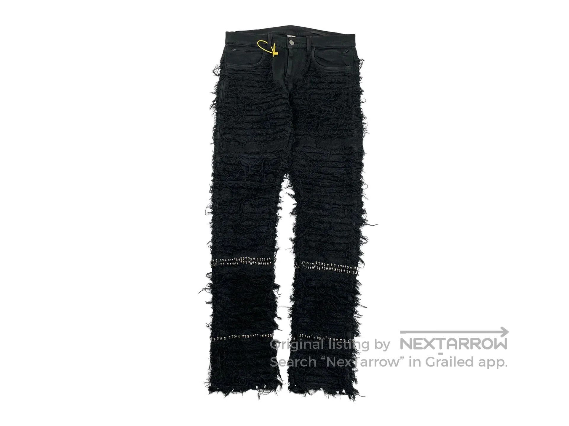 blackmerle Blackmerle Fringed Destroyed Studs Denim Pants Size US 32 / EU 48 - 1 Thumbnail