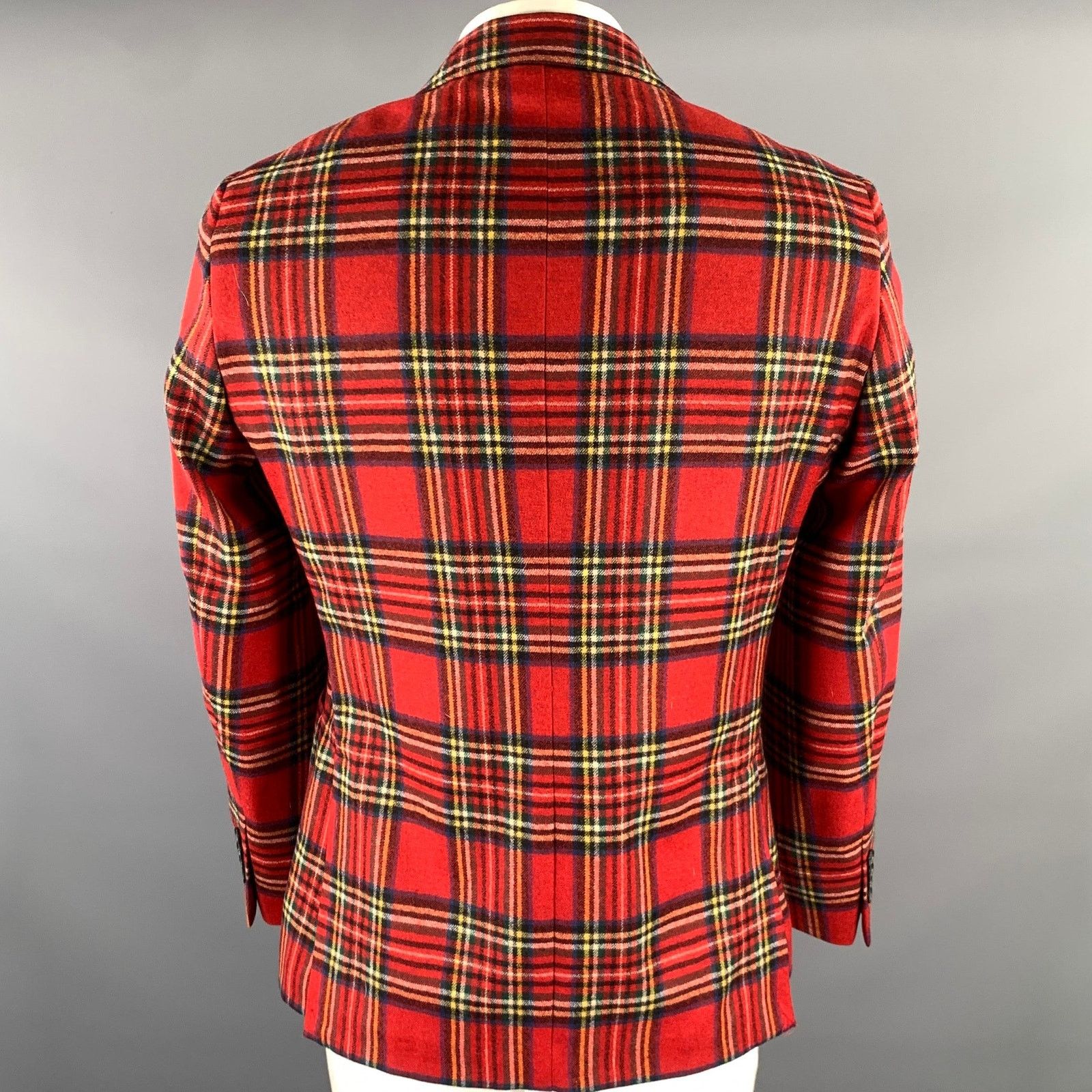 Brooks Brothers BROOKS BROTHERS Size 42 Red Tartan Wool Blend Sport Coat Size 42R - 4 Thumbnail