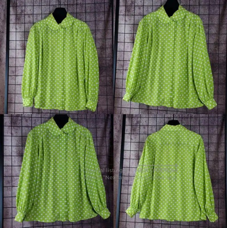 Dior Dior Green Polka Dot Long Sleeve Shirt . Size M / US 6-8 / IT 42-44 - 2 Thumbnail