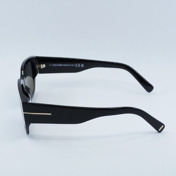 Tom Ford Tom Ford Silvano-02 FT0989 01A Sunglasses Black Rectangle Size ONE SIZE - 5 Thumbnail