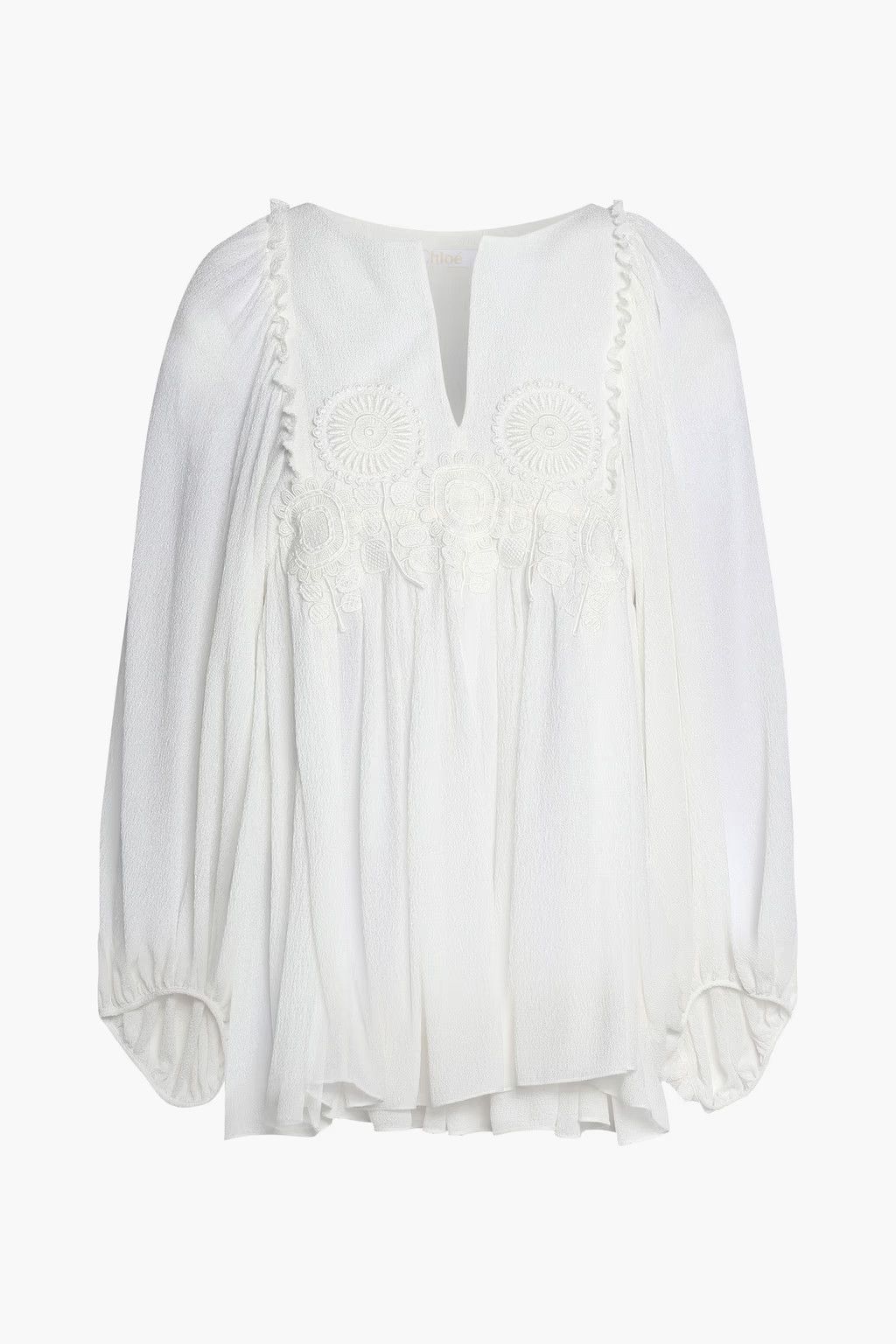 Chloe o1y0825 Silk Blouse in White Size L / US 10 / IT 46 - 1 Thumbnail