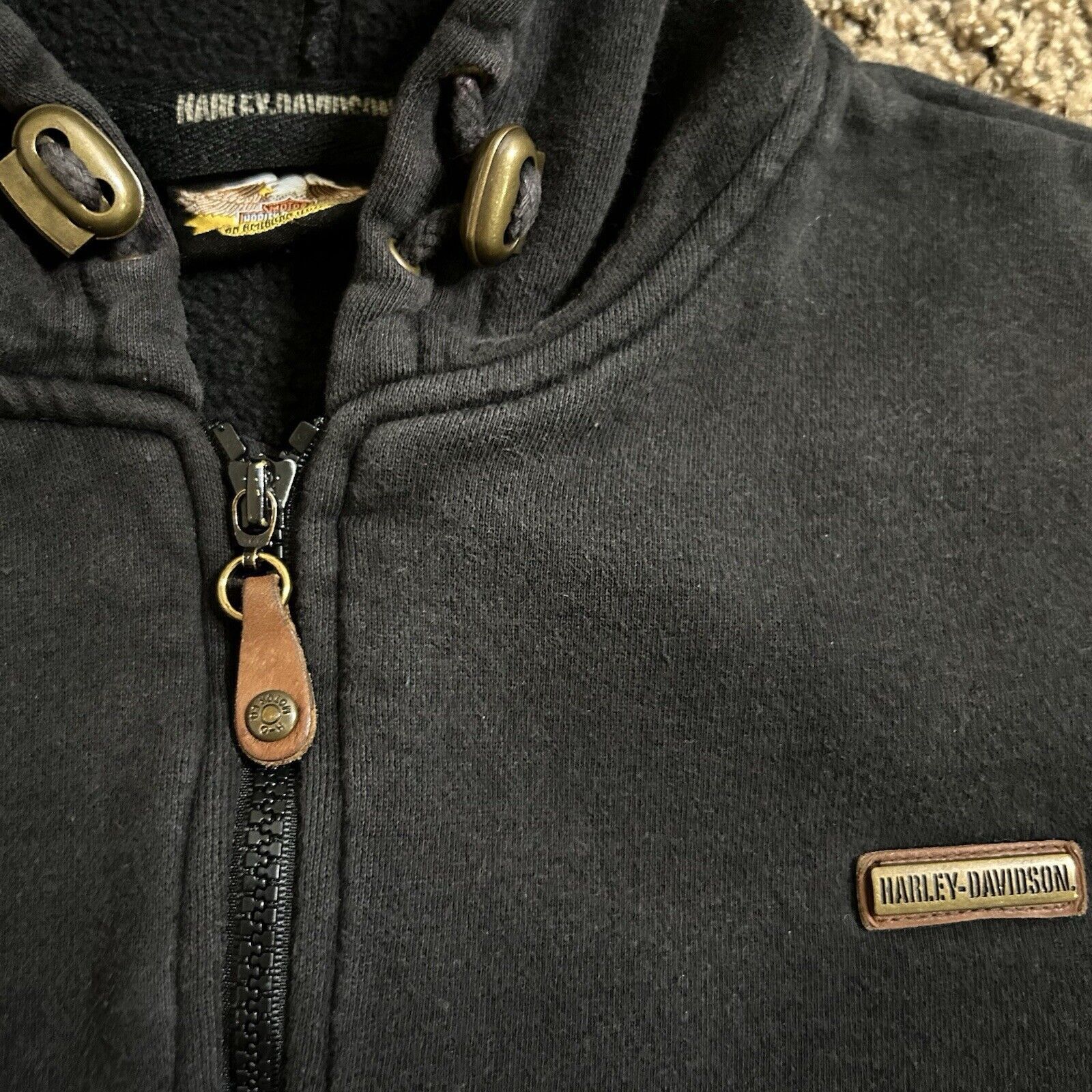 Harley Davidson HARLEY-DAVIDSON Zip Jacket Womens Size Large Black Biker Size L / US 10 / IT 46 - 4 Thumbnail