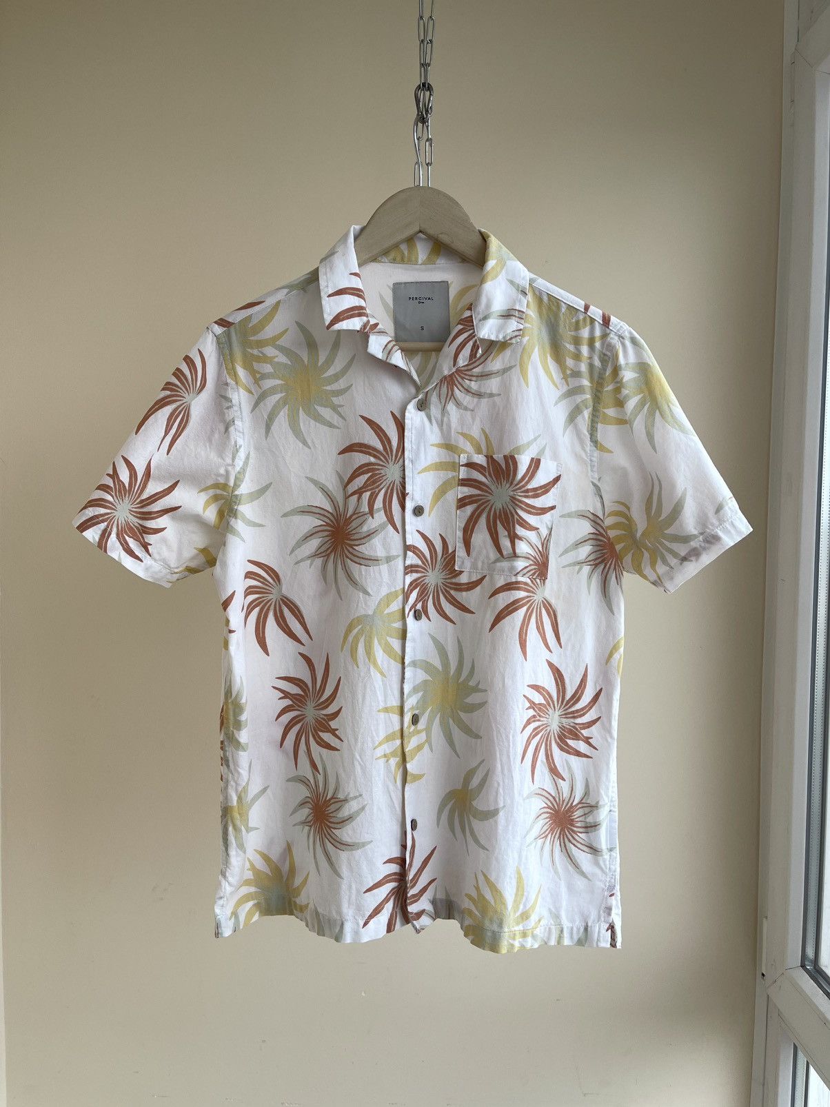 Percival Floral Print Camp Collar Cotton Linen Short Sleeve Shirt Size US S / EU 44-46 / 1 - 1 Thumbnail