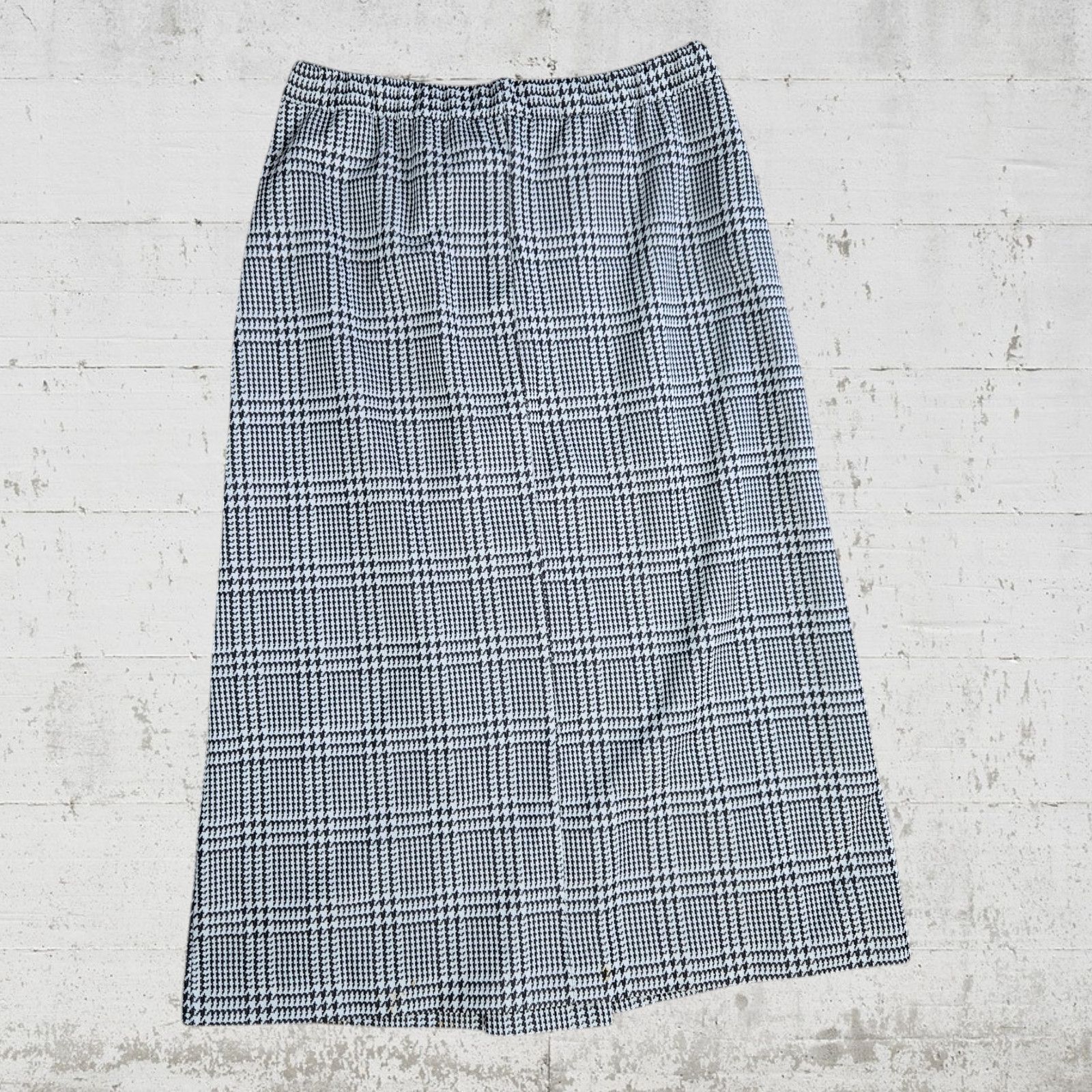 Vintage Vintage Black Houndstooth USA Made Midi Skirt Size 10 Size 32" / US 10 / IT 46 - 10 Thumbnail