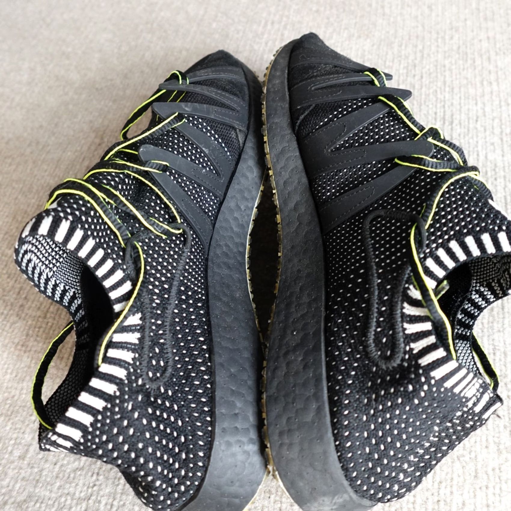 Adidas Adidas Y-3 Mens Sneakers 11 Black Raito Racer Casual Leather Rubber Comfort Size US 11 / EU 44 - 4 Thumbnail